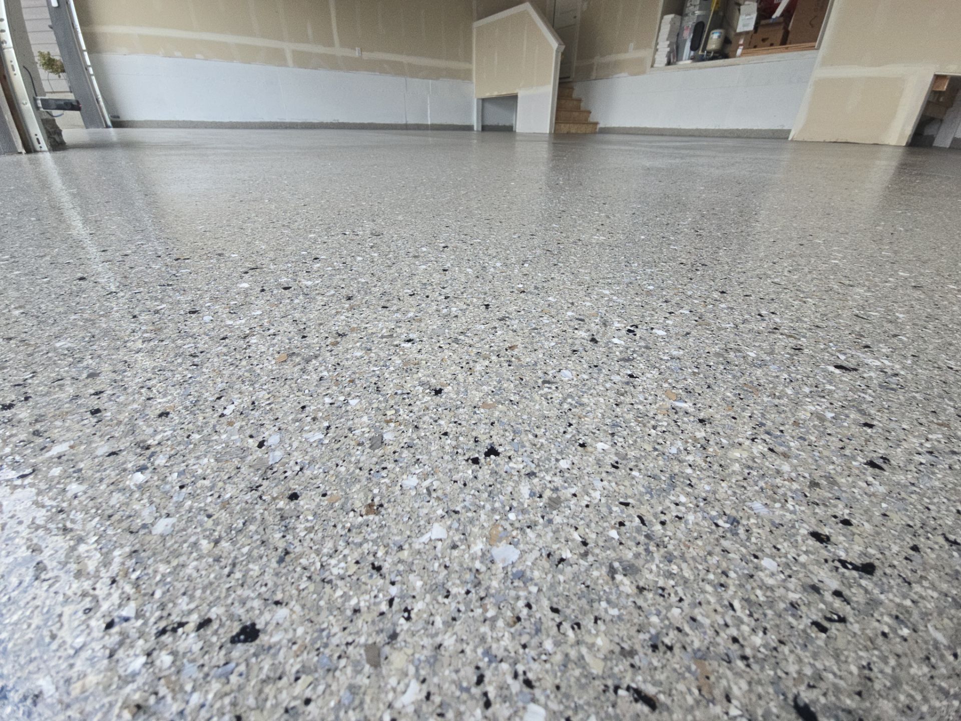 Shale Hybrid Polyurea Garage Floor Coating in Spokane Valley by Croc Coatings, LLC