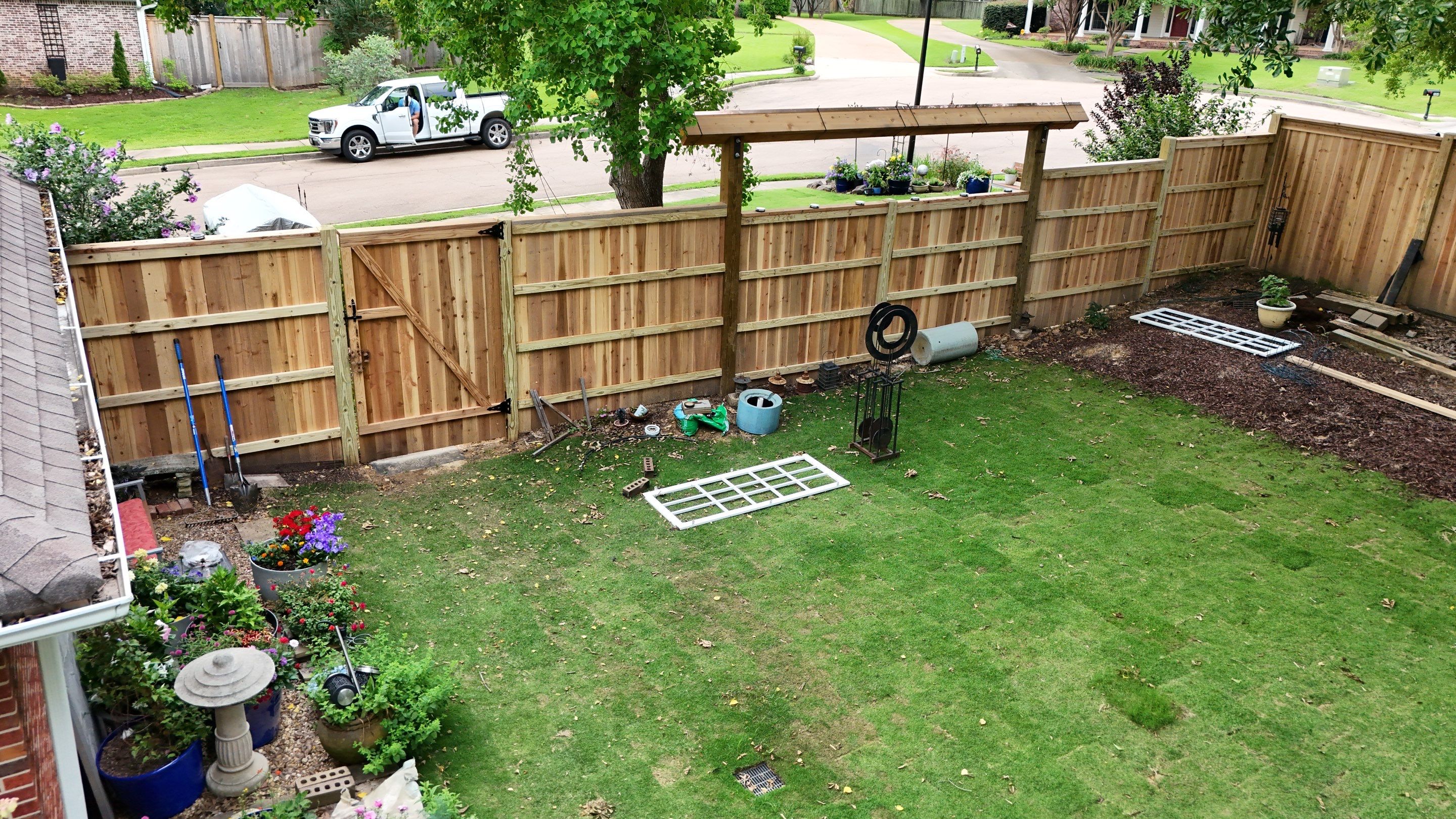 8' Cedar Good Neighbor 6x6 w/Decorative Opening by Roberson Construction LLC