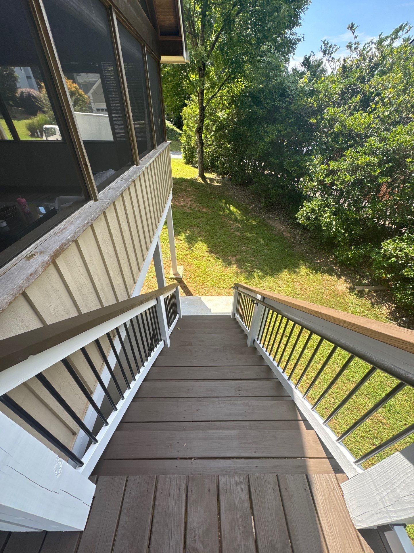 Modern Deck and Staircase Refinishing in Acworth, Georgia by Swift Home Renovations