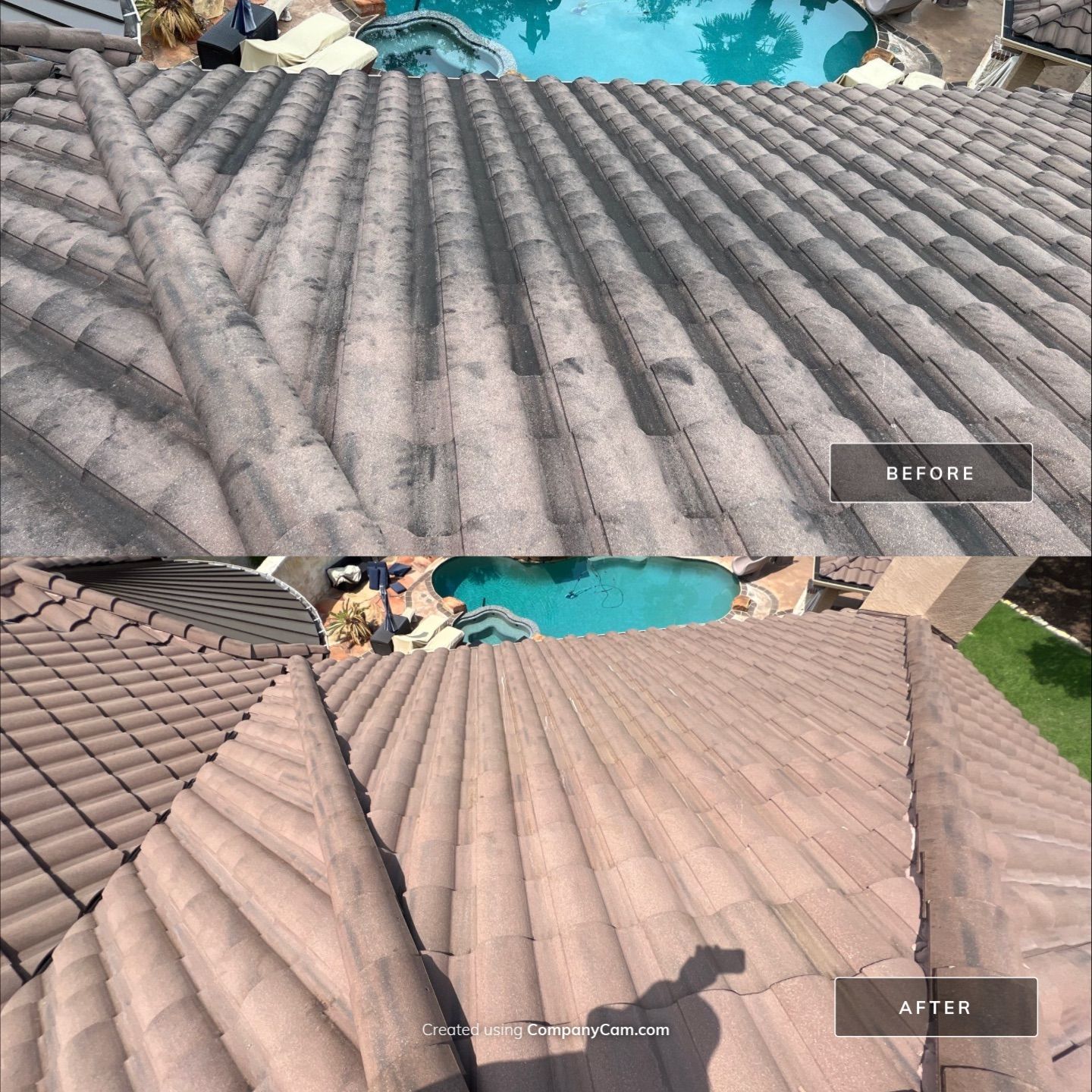 Tile Roof Washing Project in Garden Ridge by Bright Choice