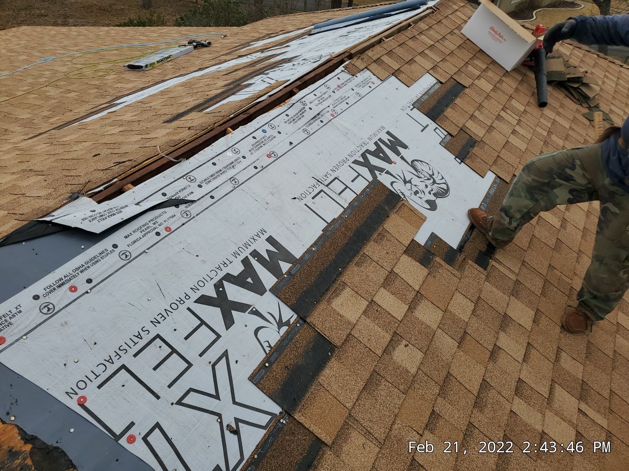 Residential Roofing Installation using ATLAS Pinnacle Pristine Shingles by Harvey Roofing & Construction