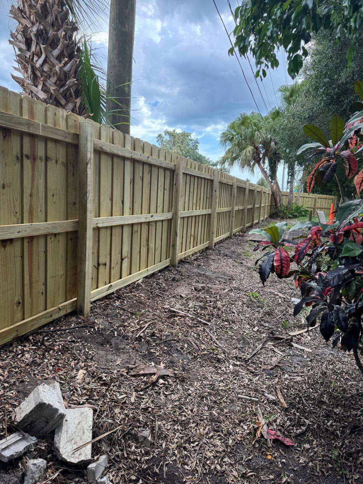 Pressure-Treated Wood Privacy Fence Installation in Sarasota by True Fence LLC