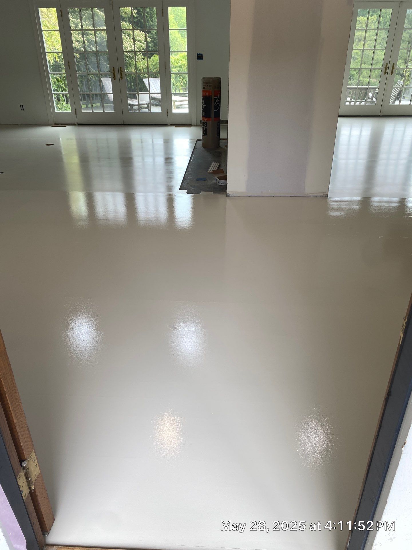 Paint the brand new maple floor...WHITE! Designer-driven project is a showstopper! by RTBaldwin Hardwood Floors