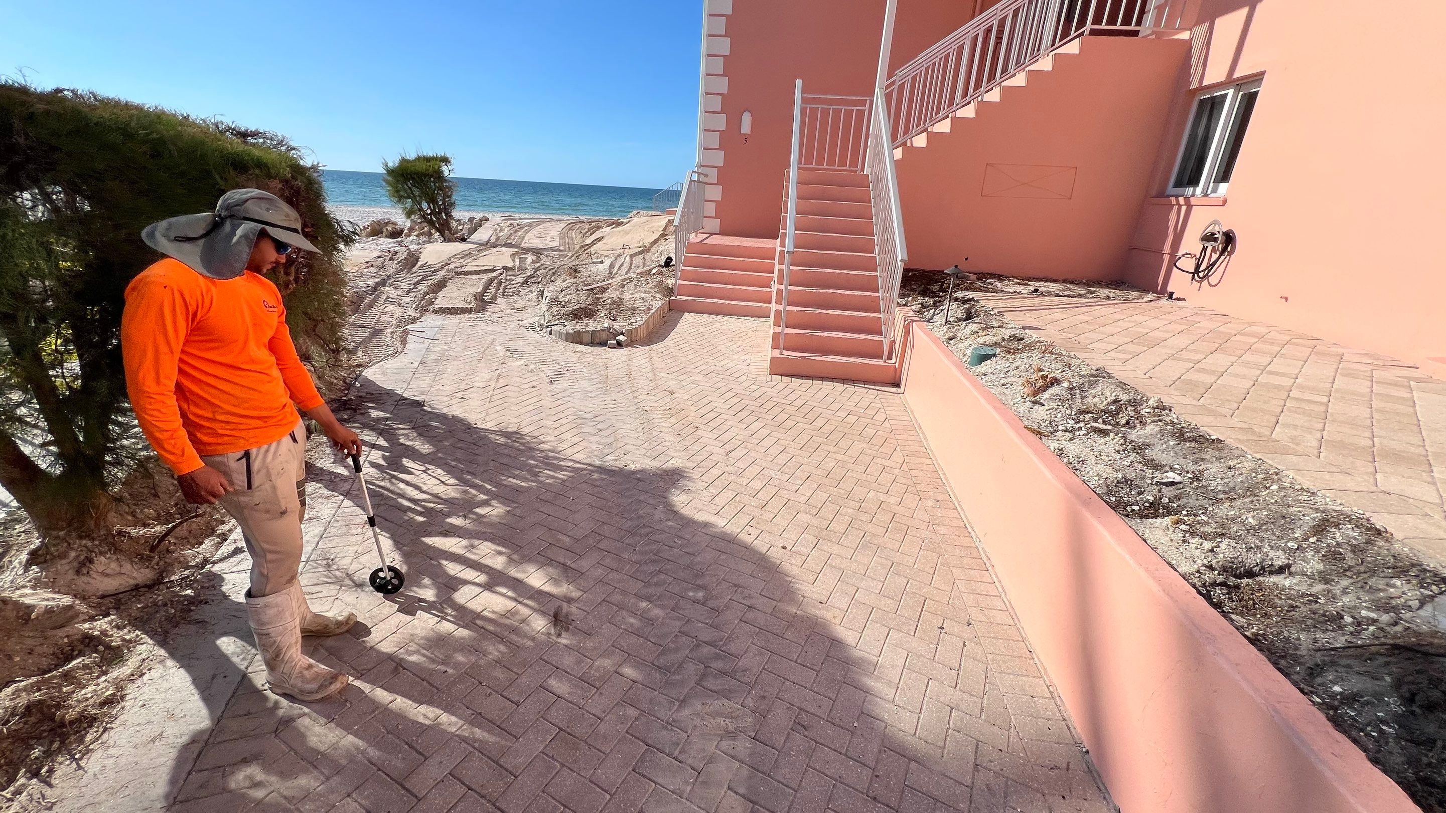 Catch Basin Cleaning After Hurricane Milton Naples Condo by APS Power & Water