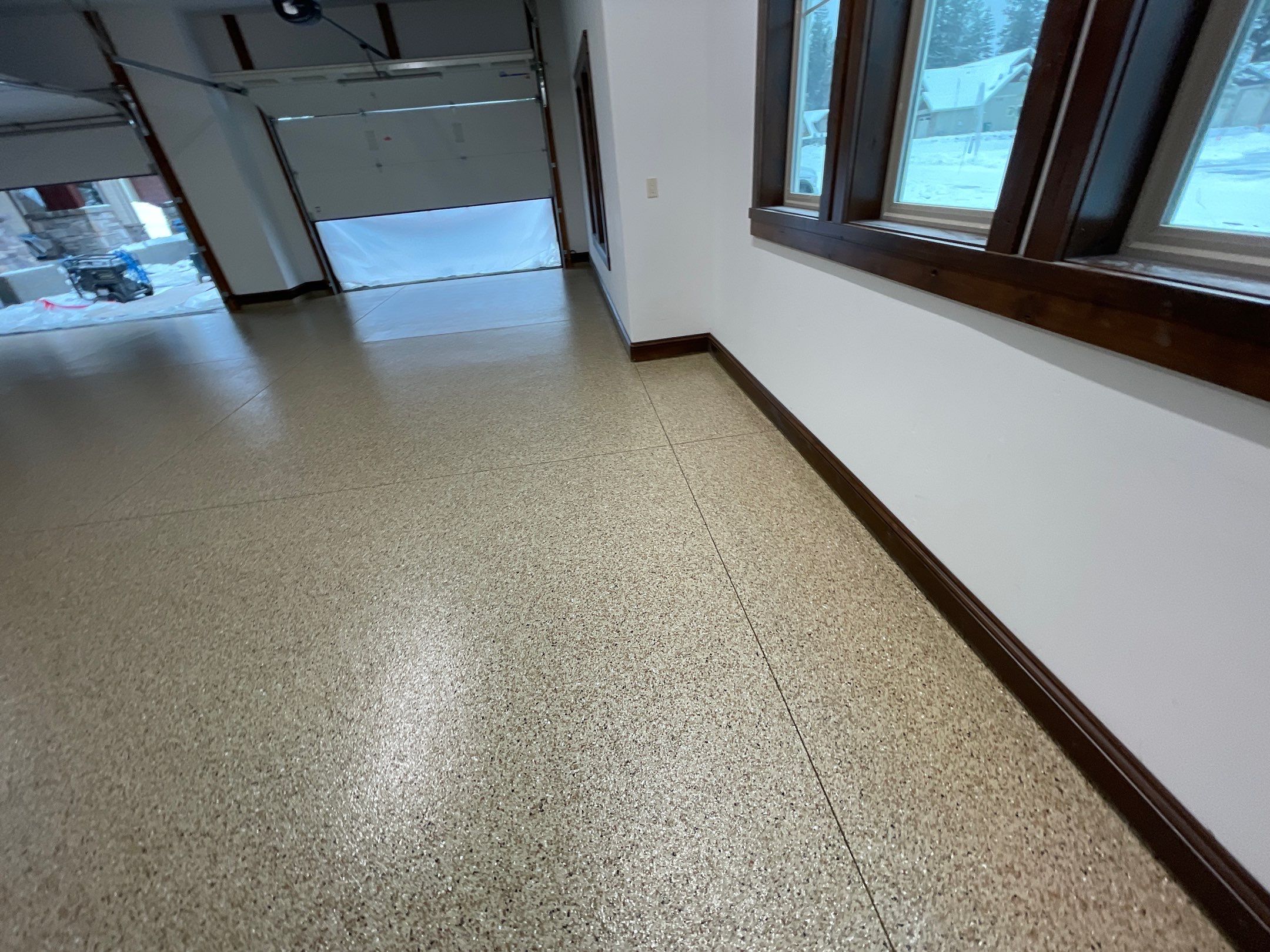 Garage Transformation using Pecan by Croc Coatings, LLC