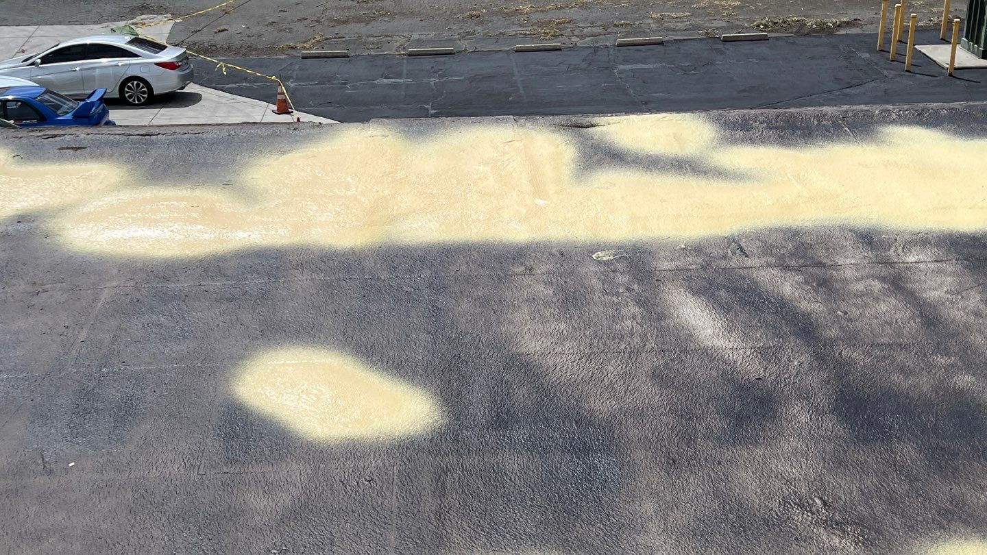 Foam Refurbish using Conklin Benchmark/PUMA XL coatings and spray foam by Straight Edge Roofing Inc