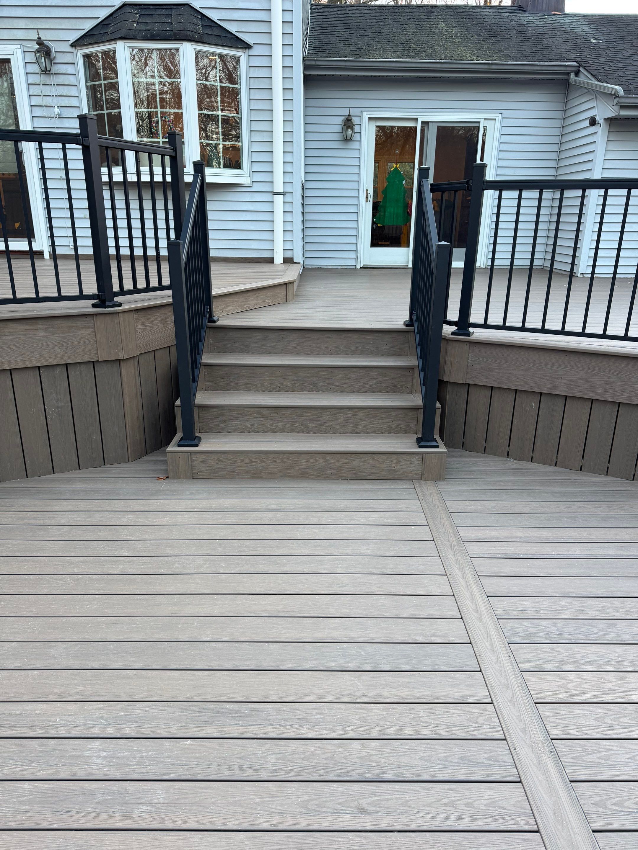 New Deck using Deckorators  decking and vinyl railings by deck guardian