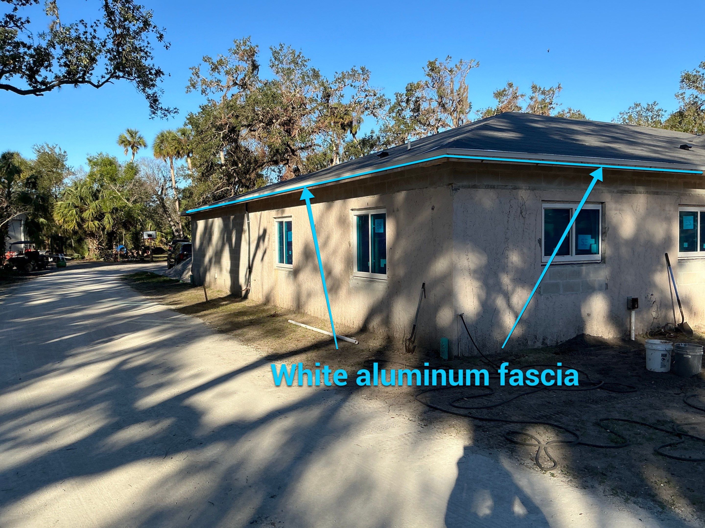 White Aluminum Soffit and Fascia Project in Bradenton FL by Gutter Professors