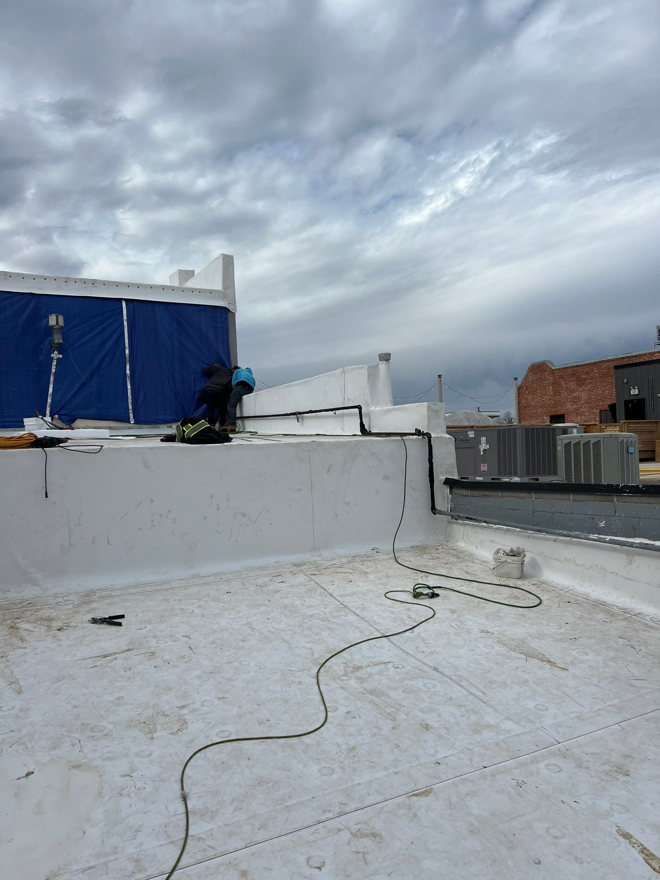 Commercial Roofing Installation using Mule-Hide by Frontline Roofing and Construction