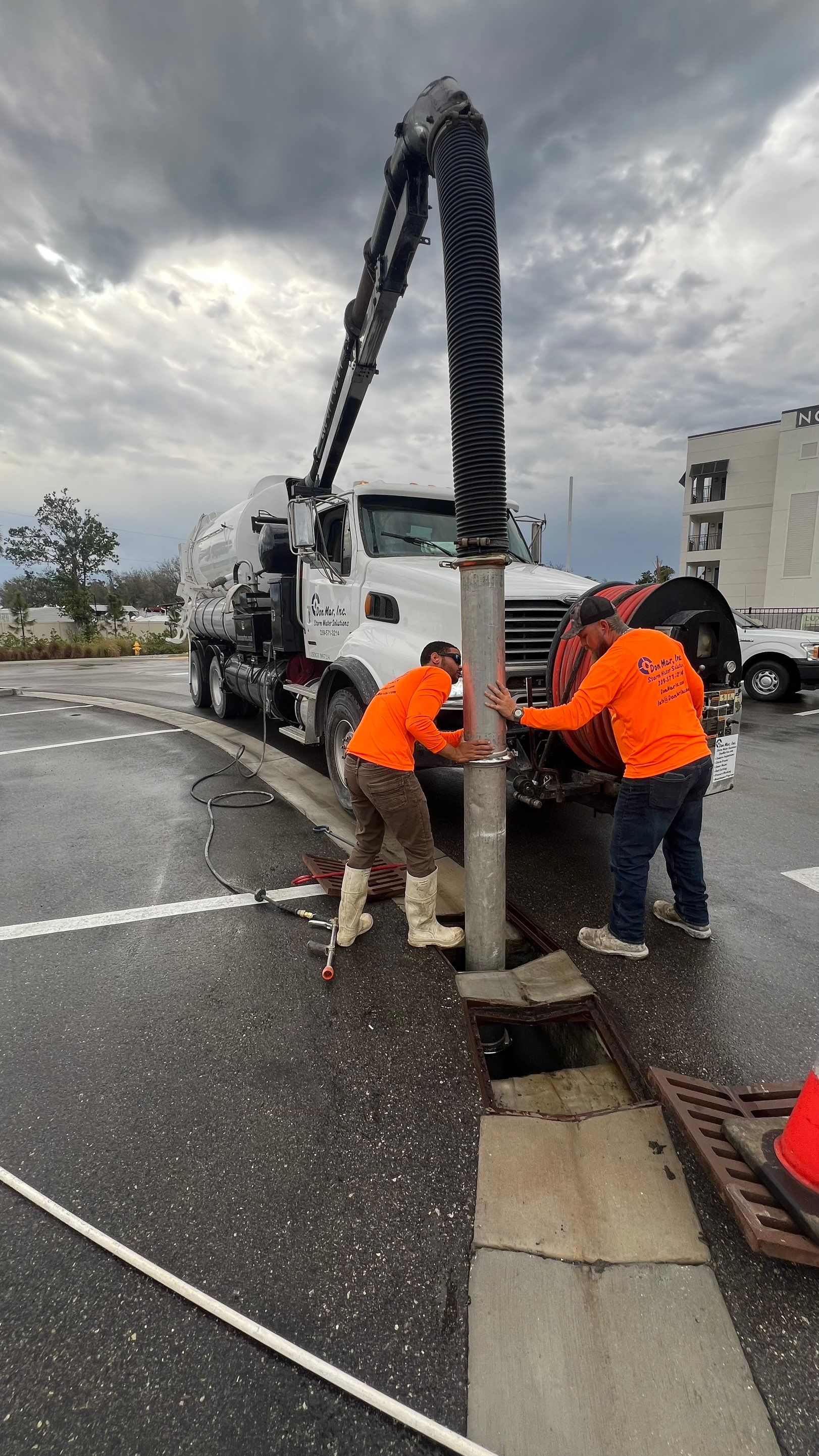 New Construction Apartment Complex Catch Basin Cleaning by APS Power & Water
