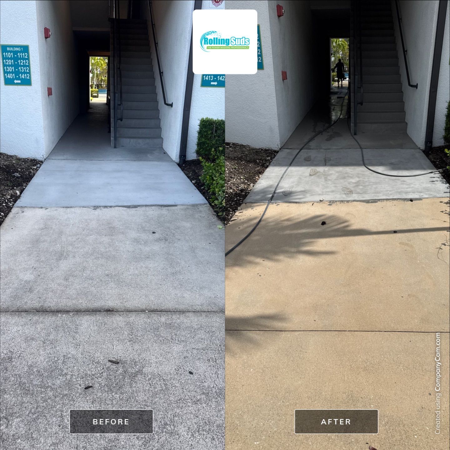 Apartment Flat Work by Rolling Suds Power Washing of Naples - Fort Myers