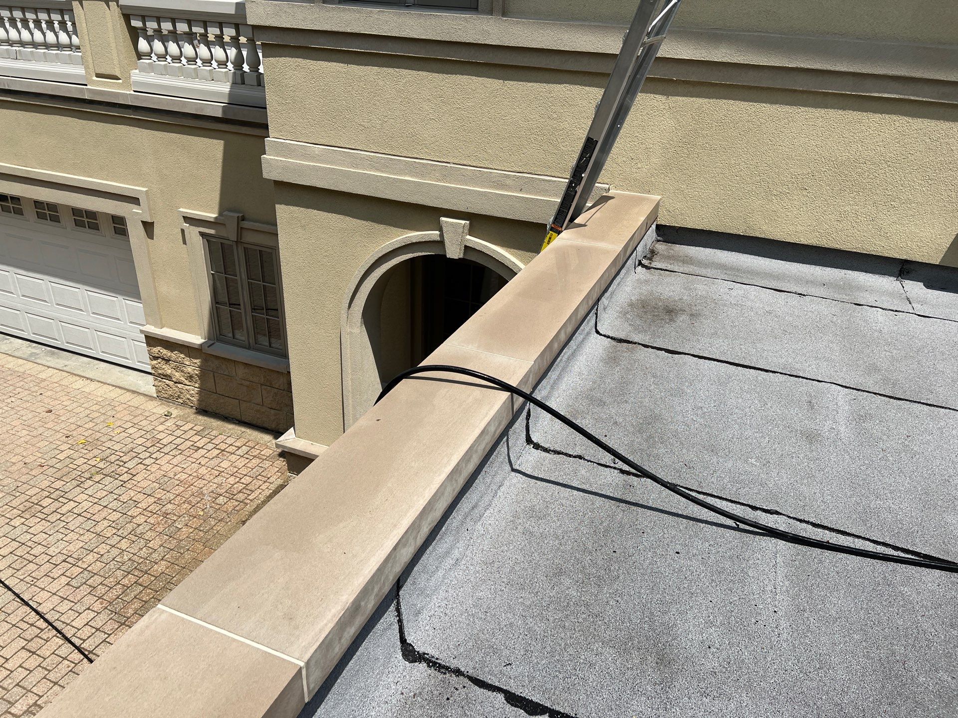 concrete cleaning using Algaecide, soft wash soap by Northern Power Washing LLC.