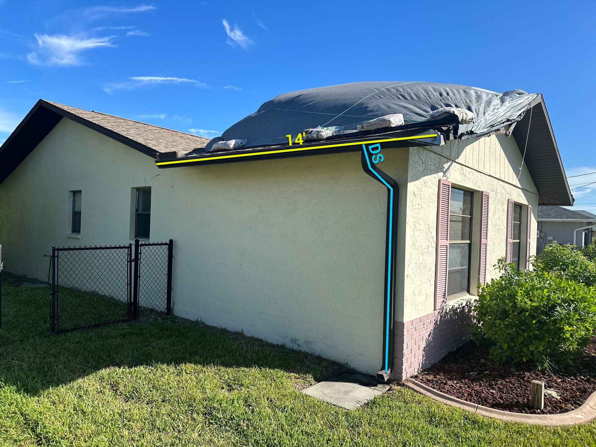 6-inch Aluminum Bronze Seamless Project with Downspouts, Splash Guards. Soffit&Fascia in Cape Coral FL by Gutter Professors