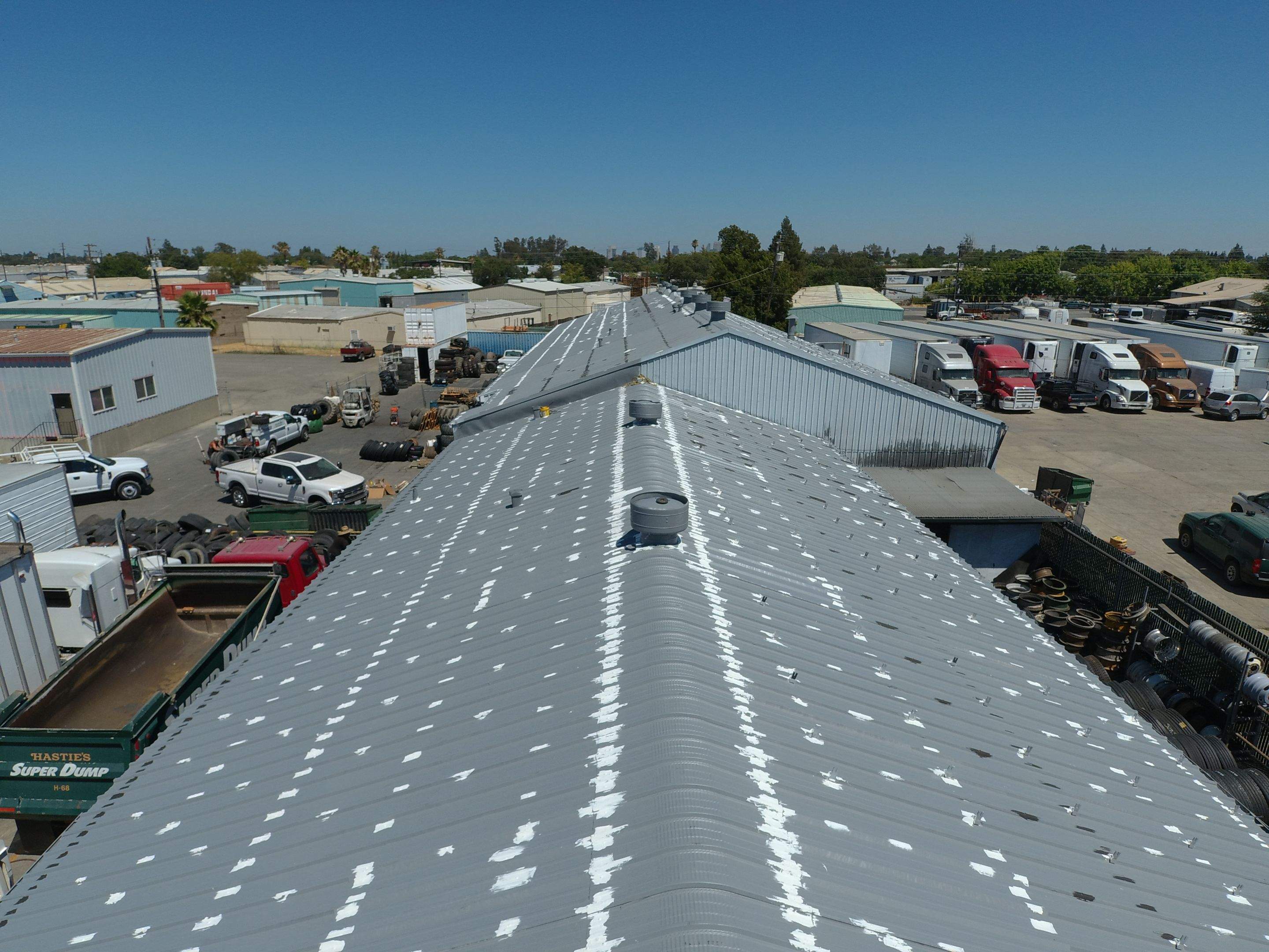 MR Roofing system using Conklin Benchmark/PUMA XL fabric and coating by Straight Edge Roofing Inc
