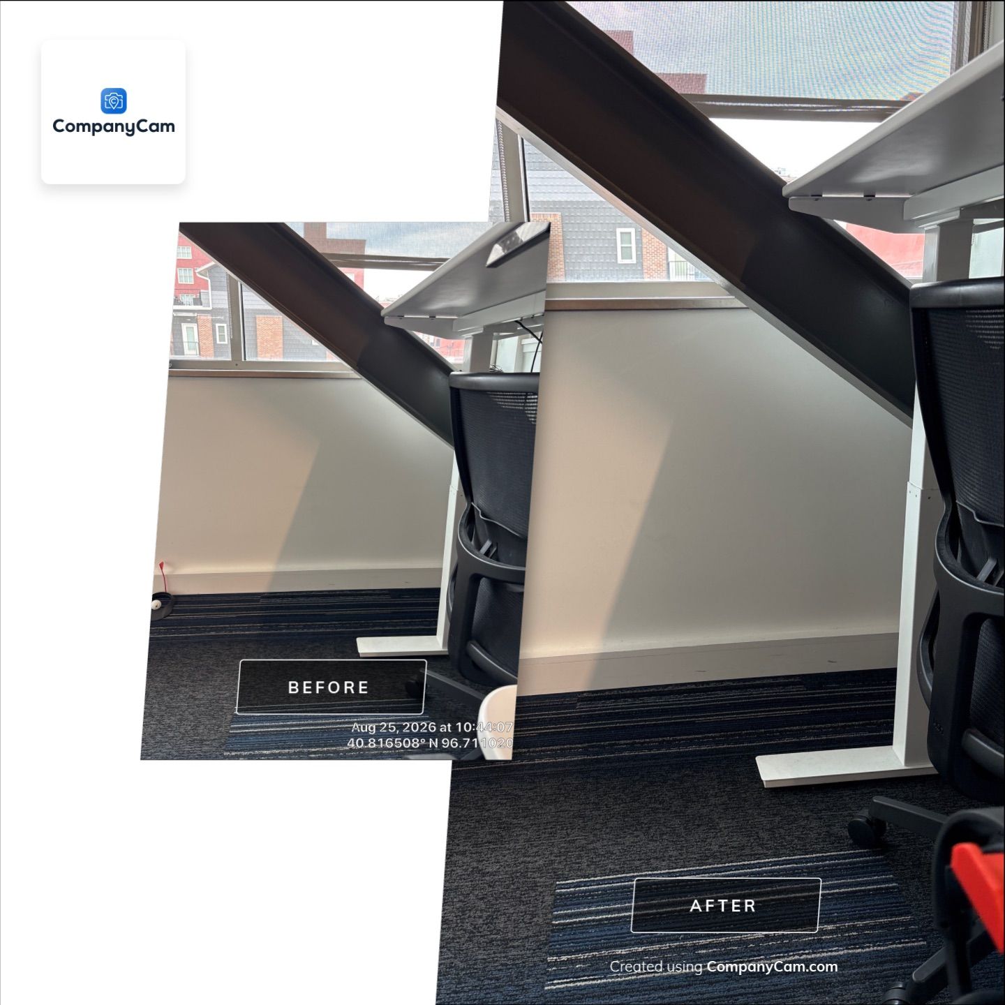 Modern Office Interior Painting and Industrial Ceiling Updates in Lincoln by CompanyCam Sales Demo