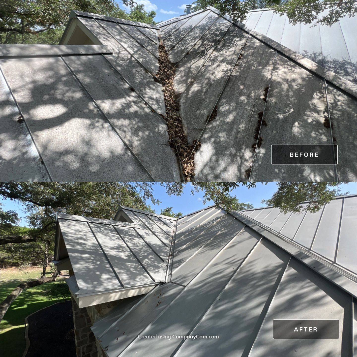 Metal Roof Wash Project in Boerne by Bright Choice