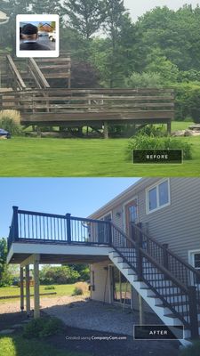 Deck Replacement using Trex Tropical Havana Gold and matching transcend cocktail railing.