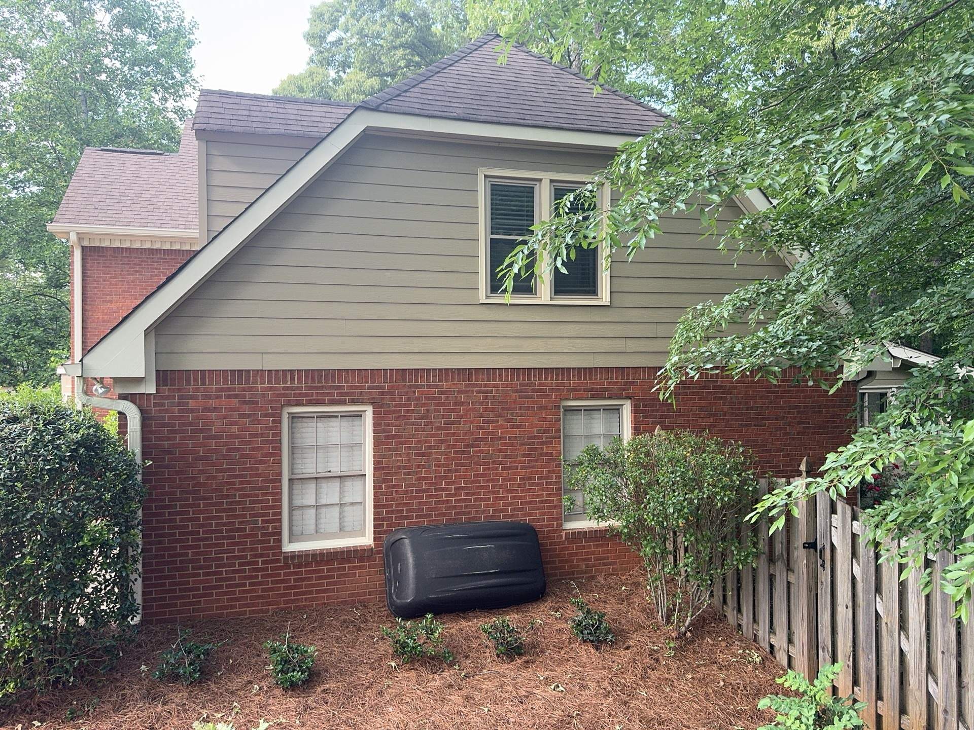 Marietta, GA Rotten Wood Replacement, Chimney Corner Board Installation, Gutter Replacement, and Exterior Painting by Nelson Exteriors