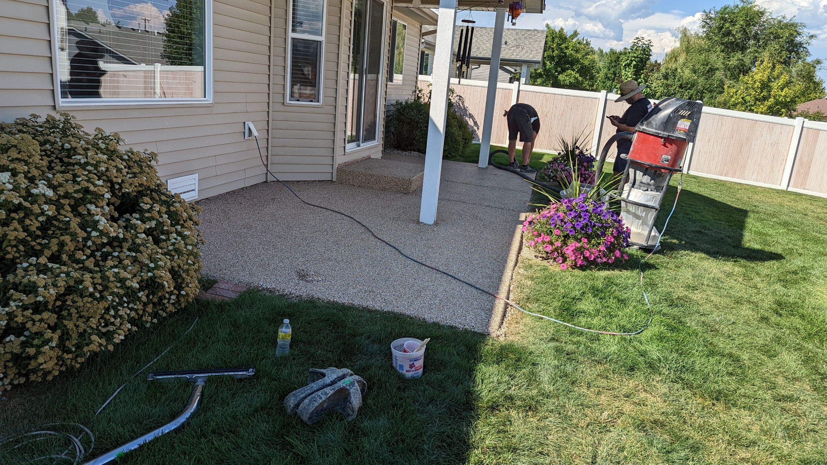 Patio Transformation using Sandstone by Croc Coatings, LLC