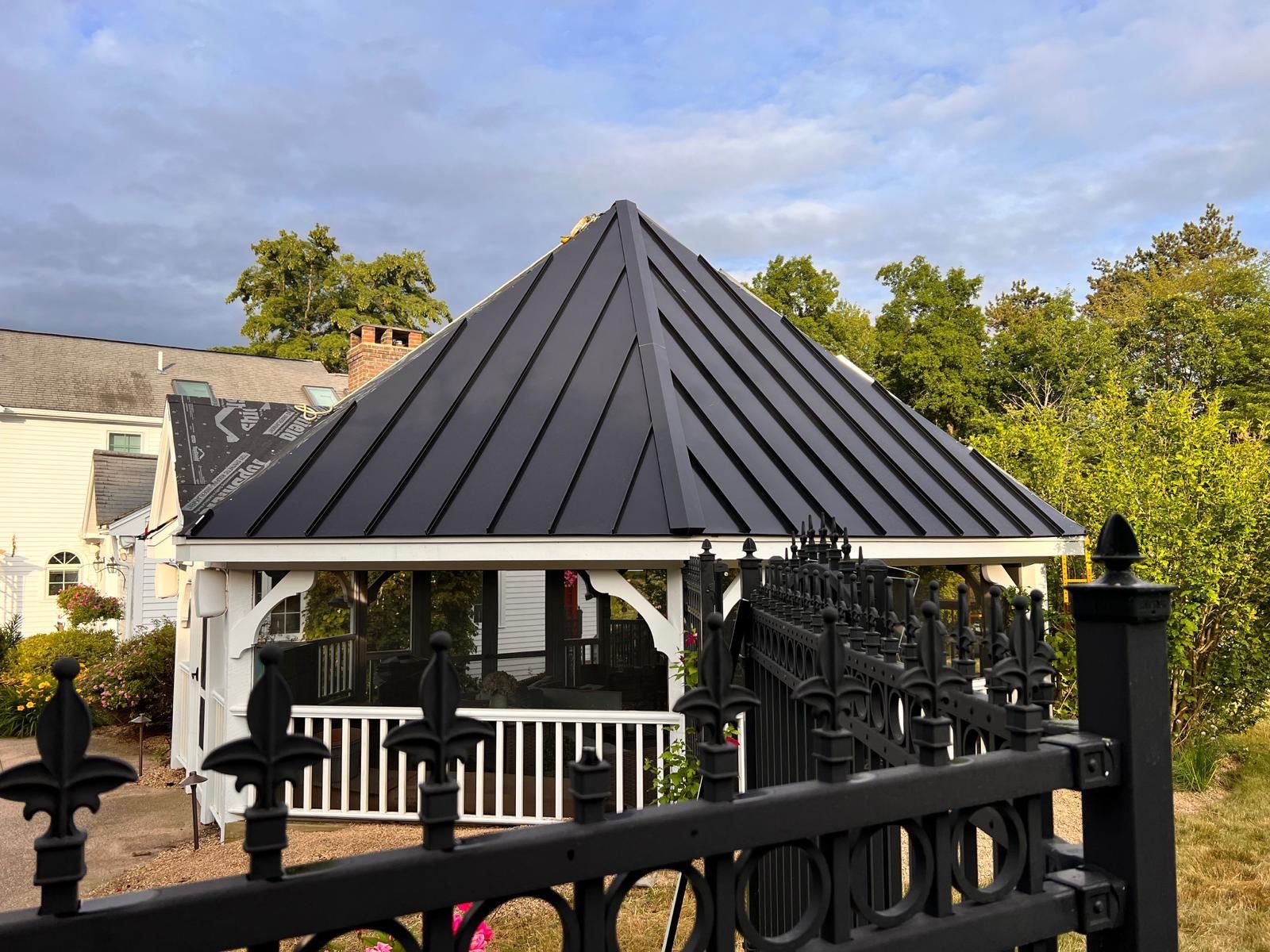 Standing Seam Black Metal Roof- Gazebo by Loyalty Exterior Solutions 