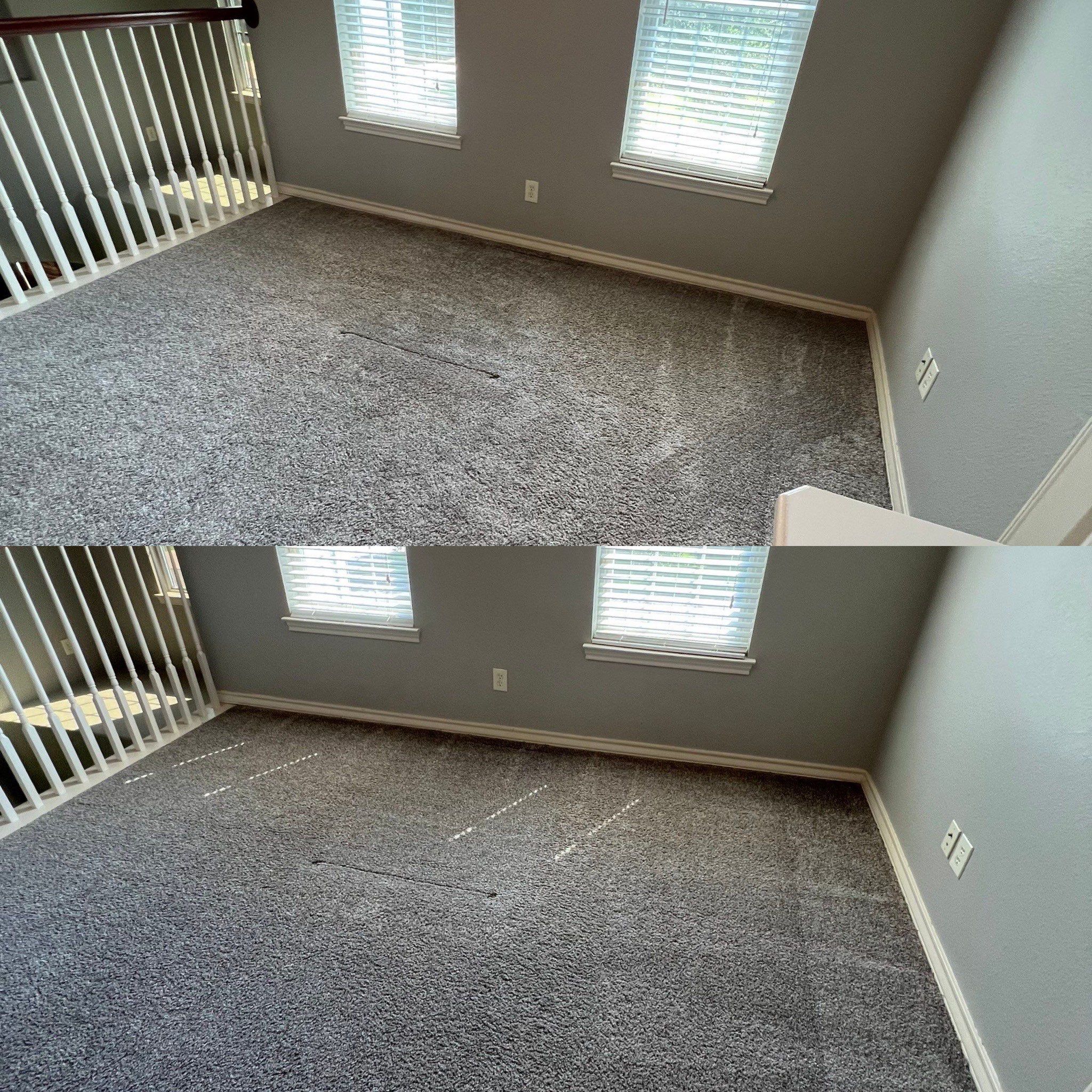 the carpet is being cleaned to remove stains and dirt restoring its cleanliness and appearance