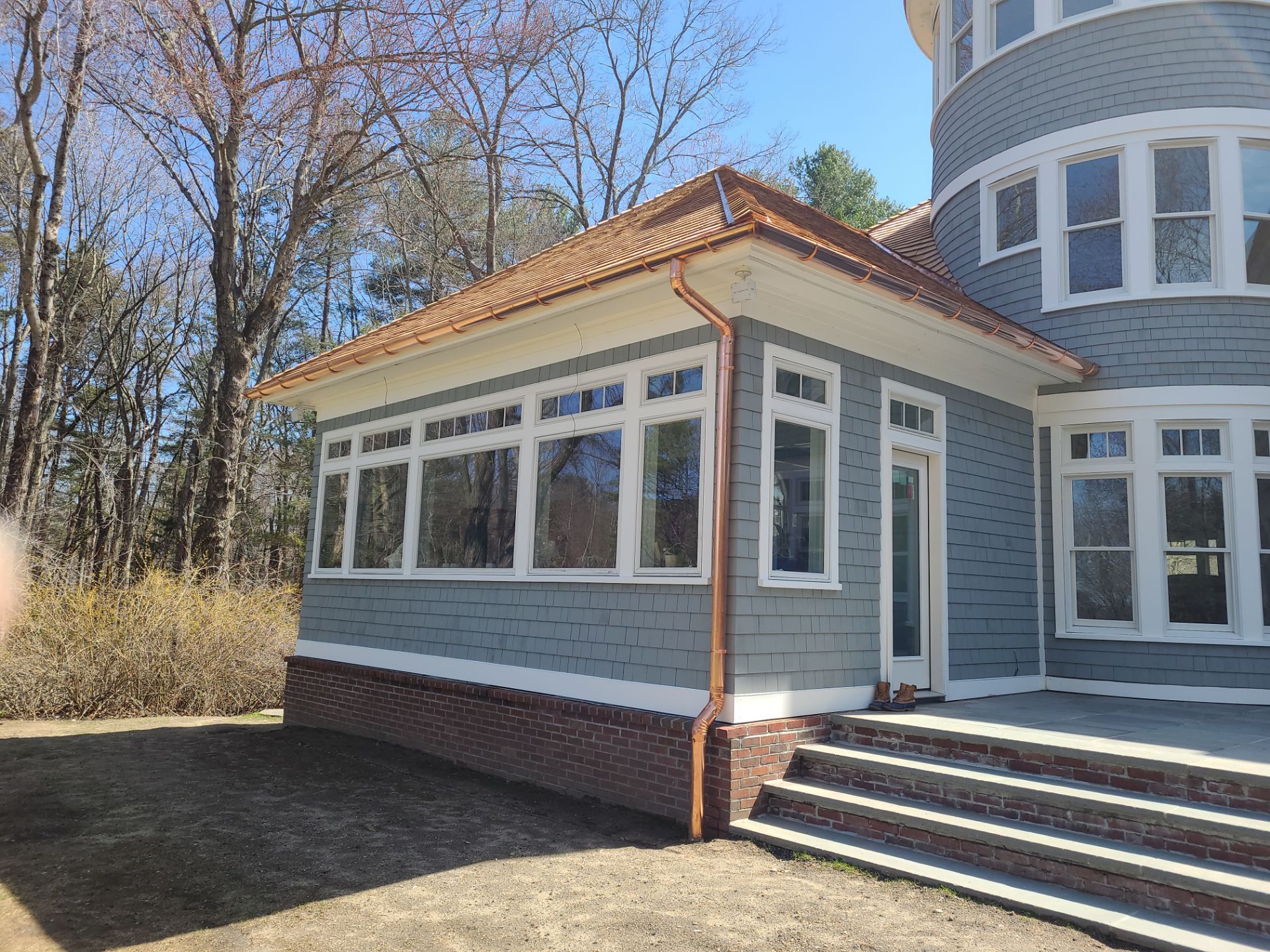 Half Round Copper Gutter in Holliston, MA by Gutter Pro Enterprises