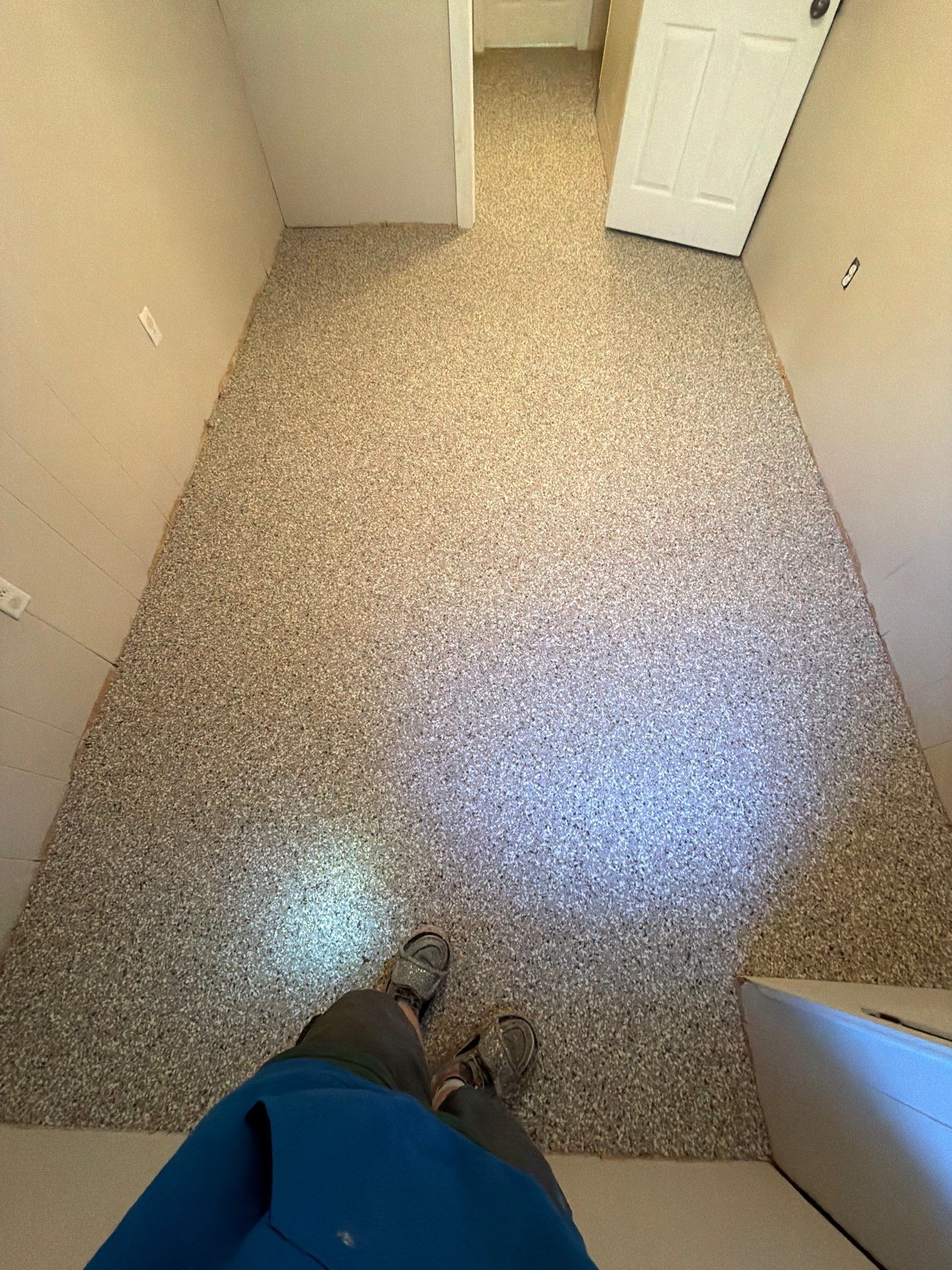 Custom Epoxy Flake Floor Installation for Spring Lake Residence by Gordon Painting