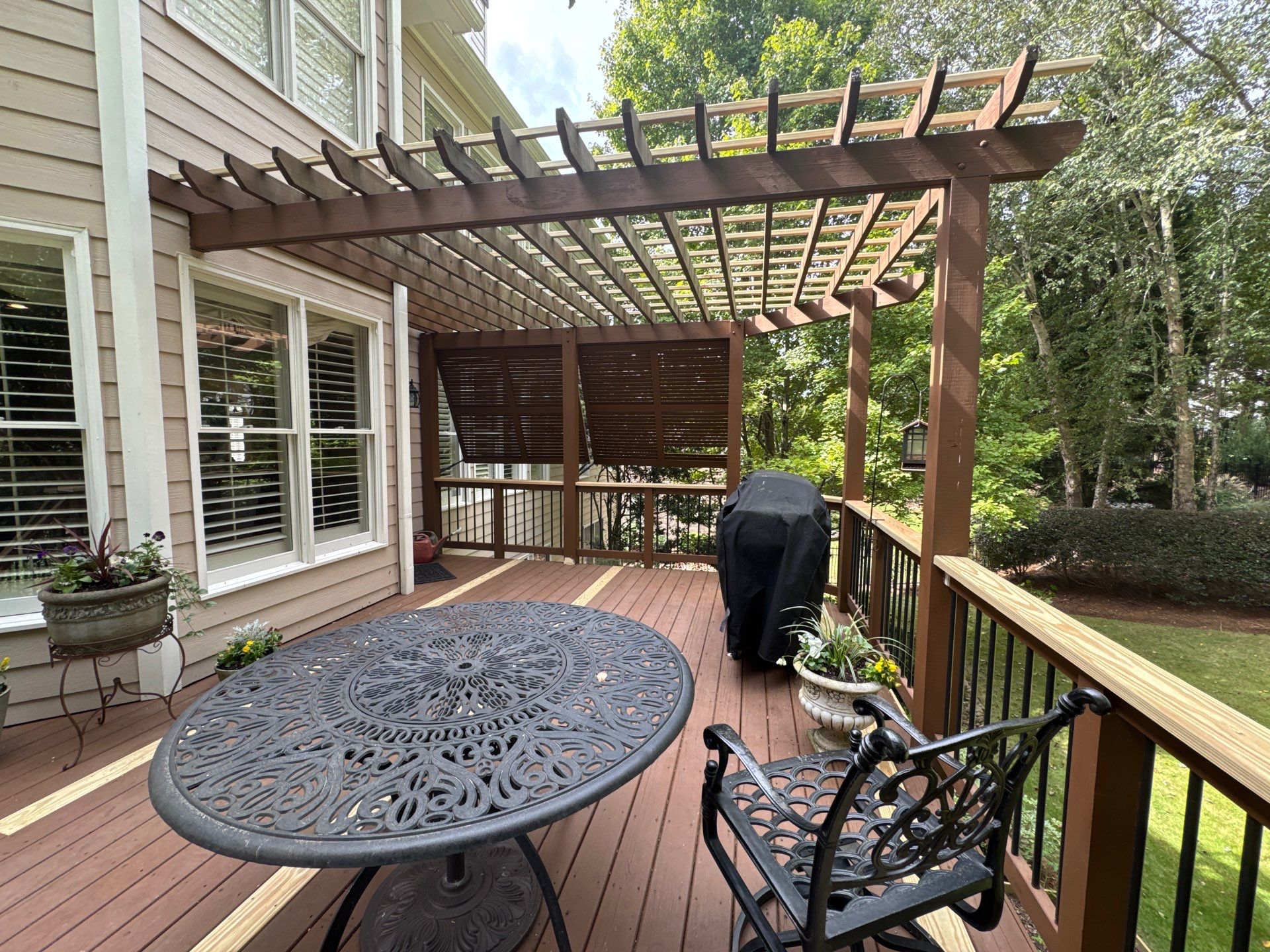 Exterior Deck and Pergola Staining Project in Kennesaw by Swift Home Renovations