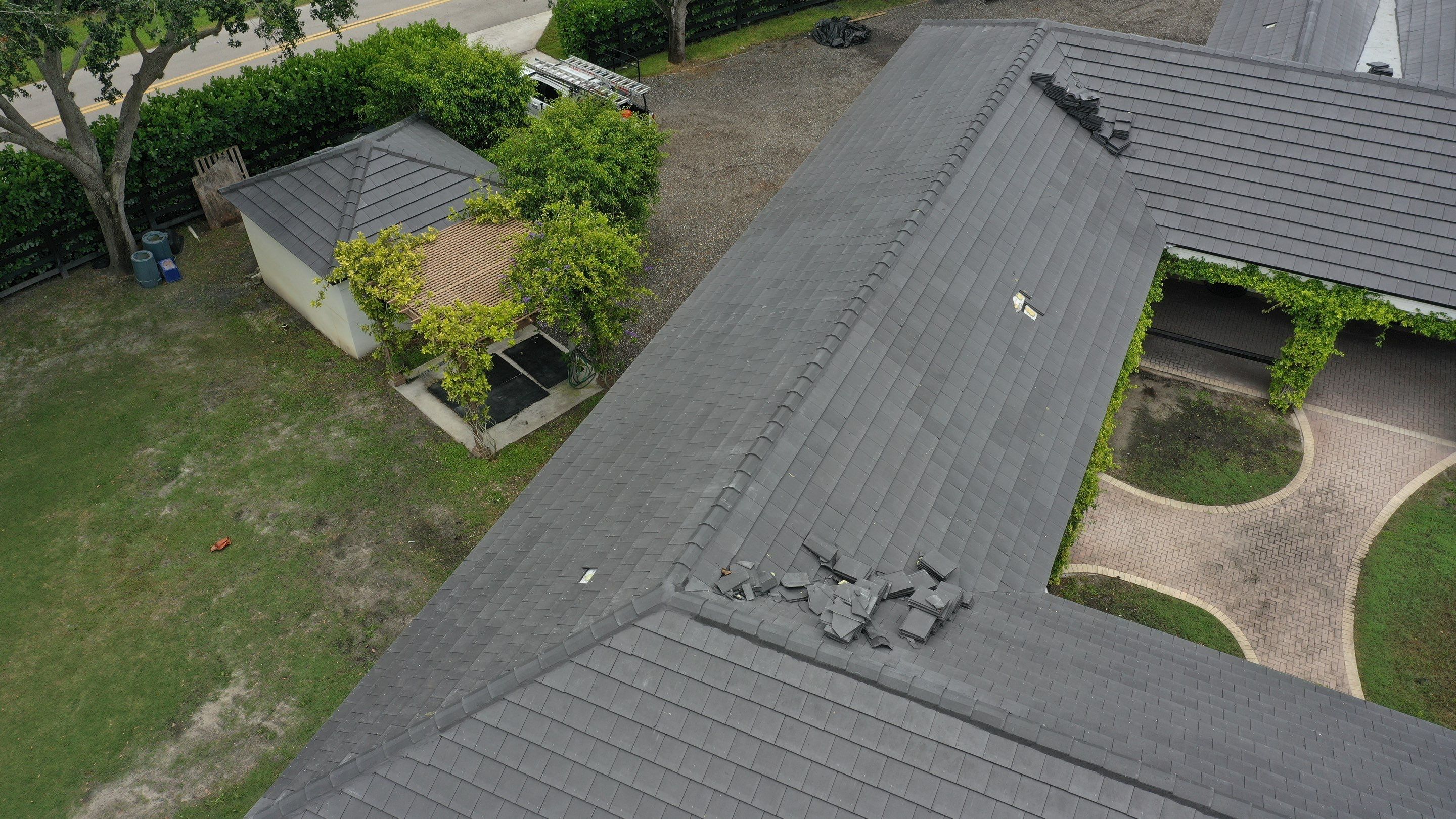 3612 Aiken Ct. Wellington FL - Westlake Newpoint Saxony 900 Slate - Charcoal Grey by Total Roofing System The Metal Roof Experts