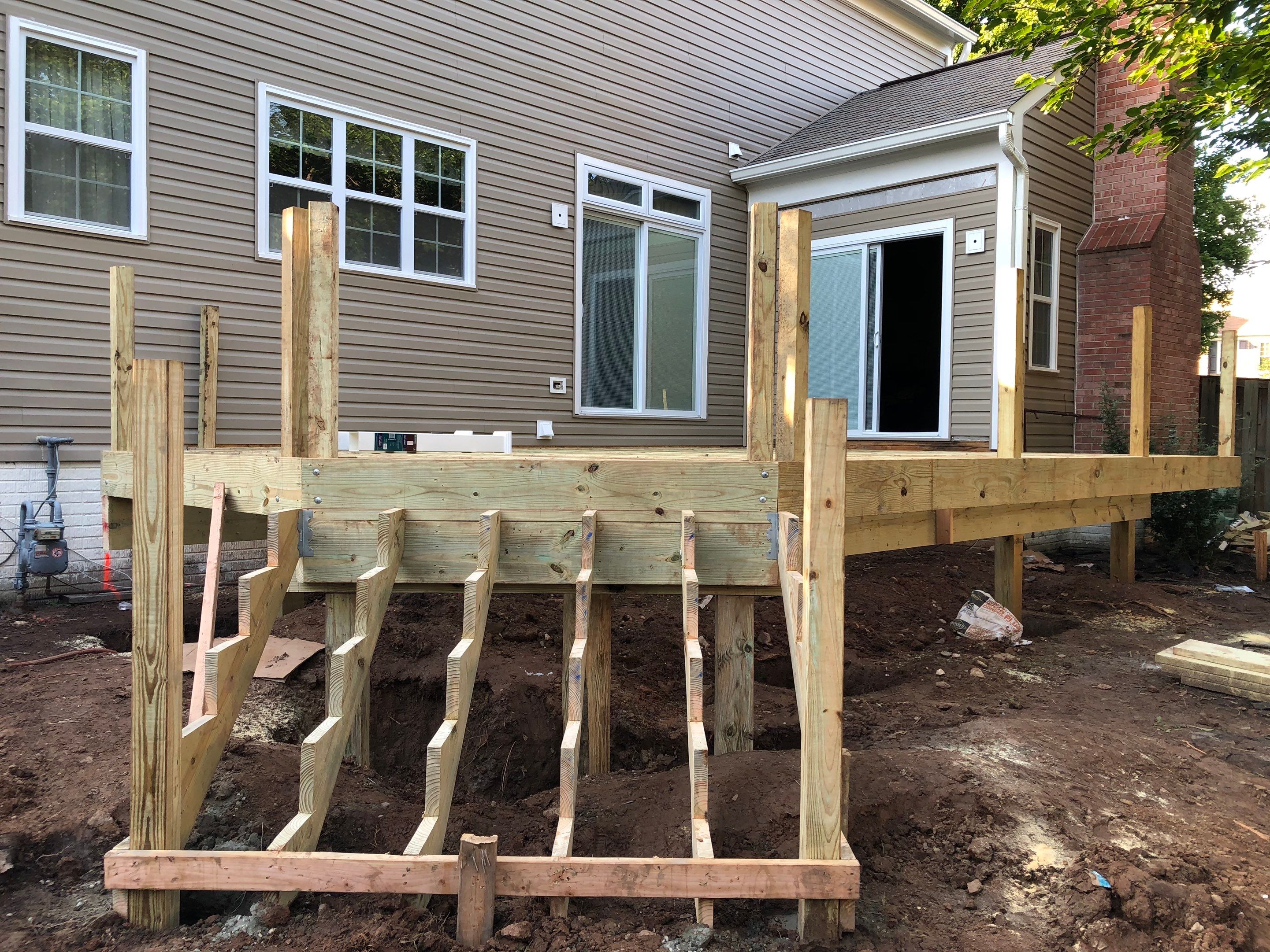 Deck Installation using Trex Rocky Harbor Decking by RJC General Construction, LLC.