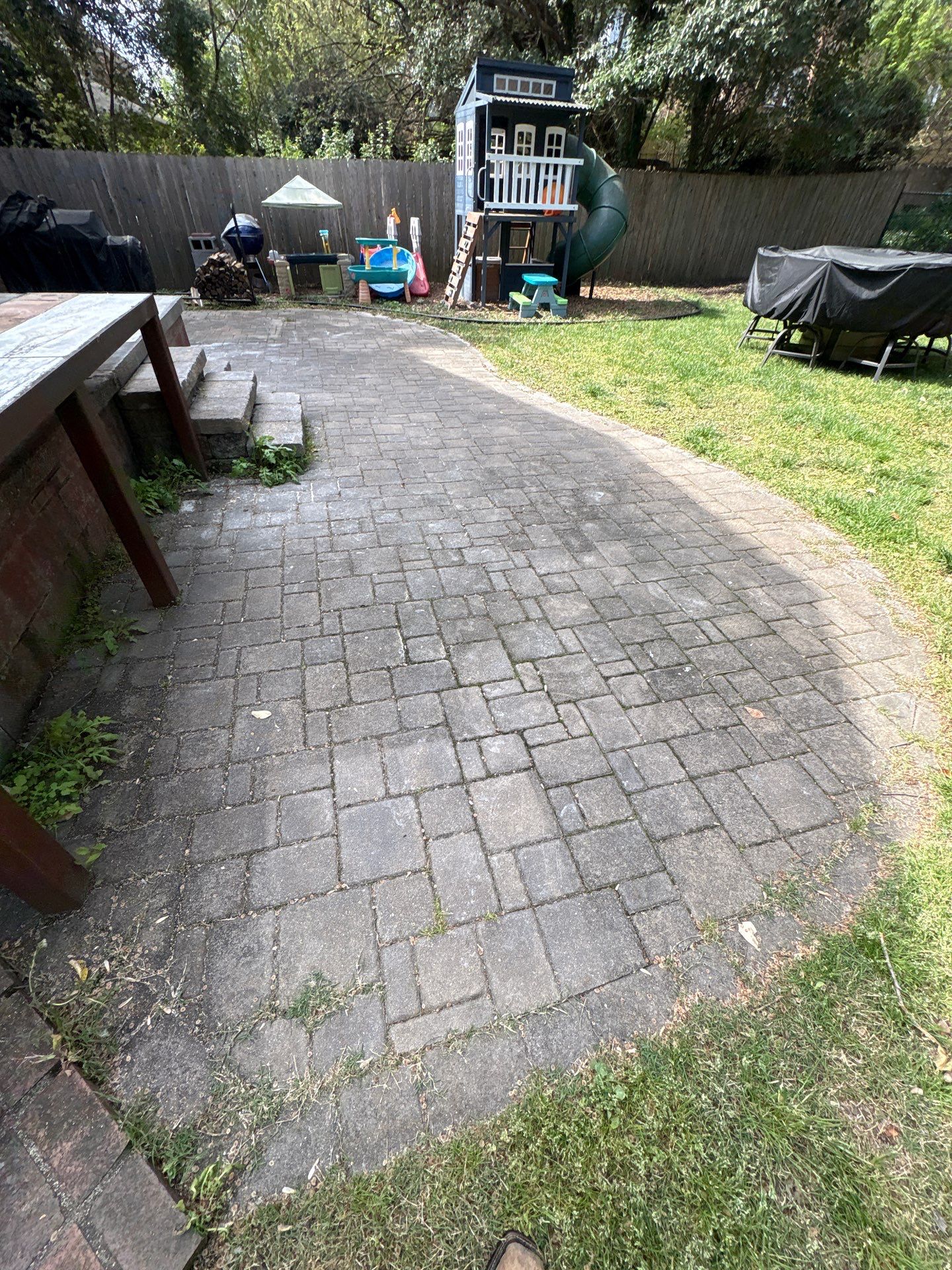 Patio pressure washing and residential driveway surface cleaning