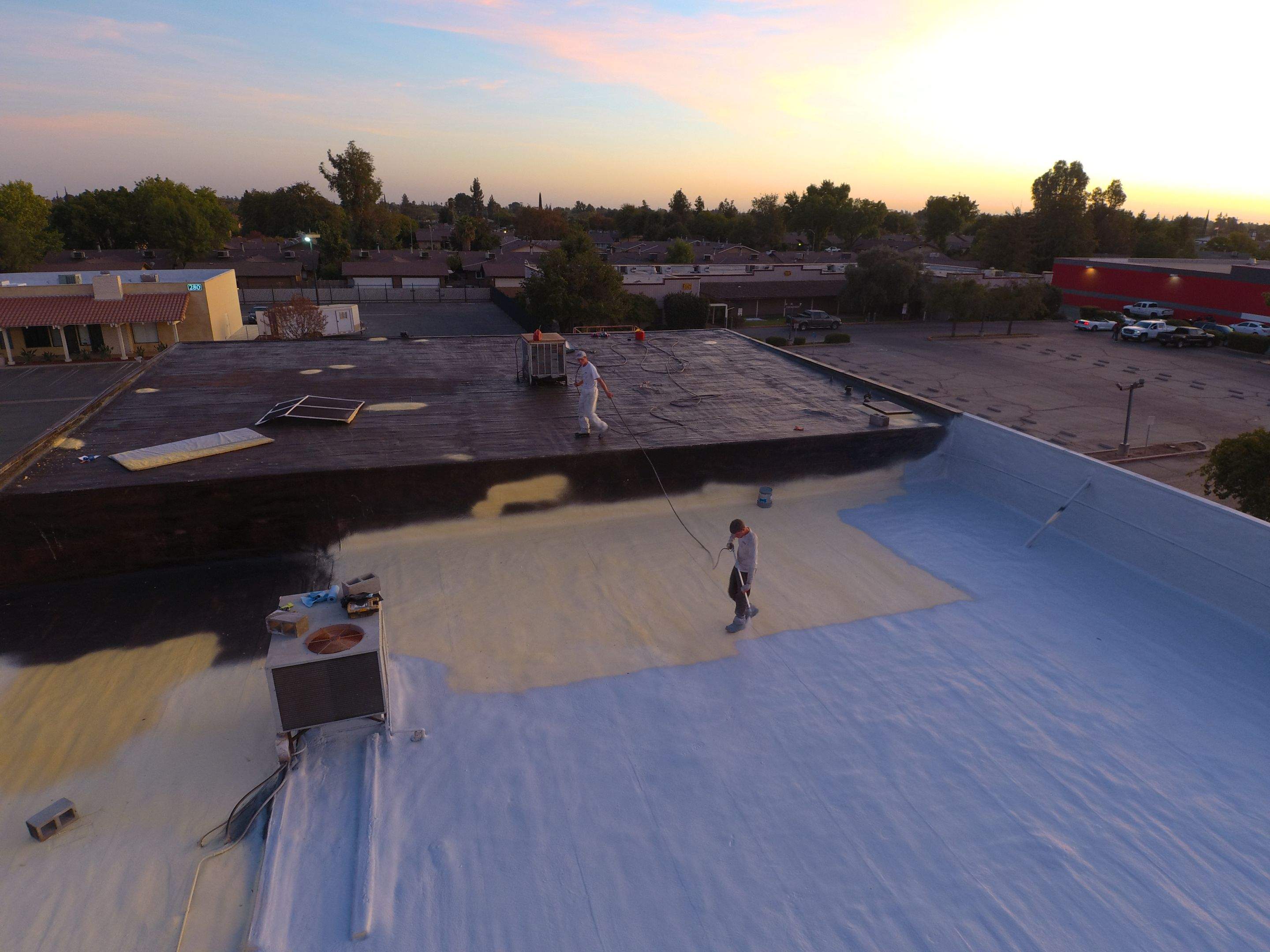 Reburbish existing spray foam job by Straight Edge Roofing Inc