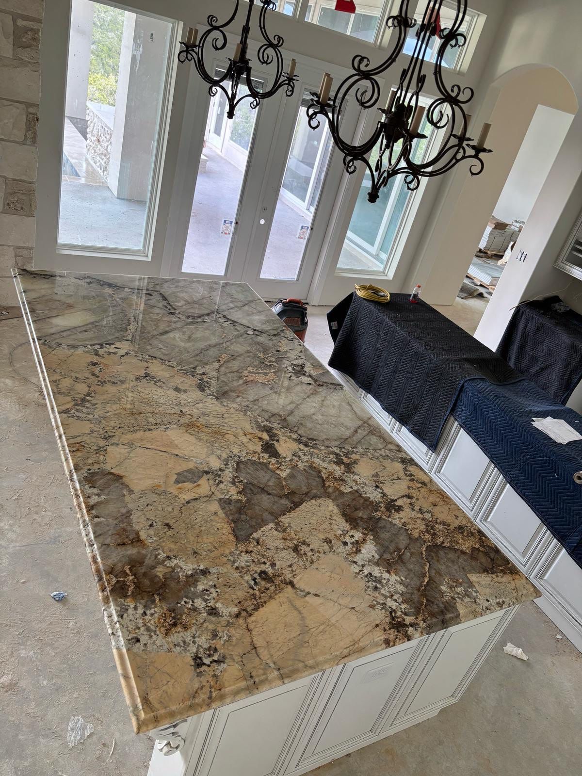 Kitchen and Bathroom Remodel Featuring Custom Stone and Tile in Mico by Mena stone surfaces