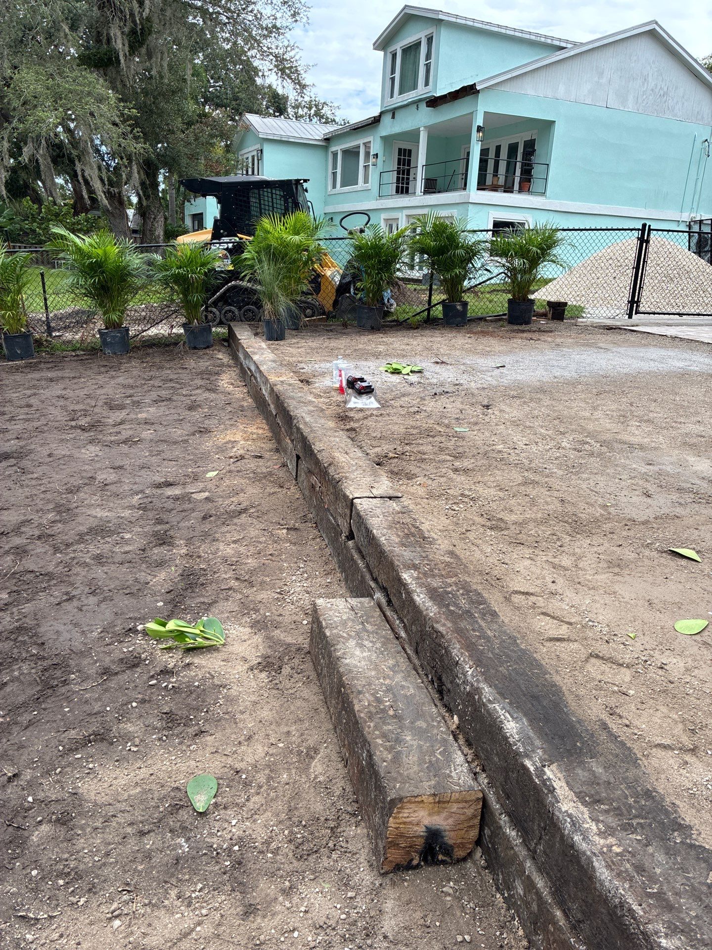 Grading back yard oasis by Level One Grading