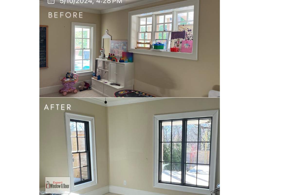Atlanta Residential Window Replacement with Black Frames