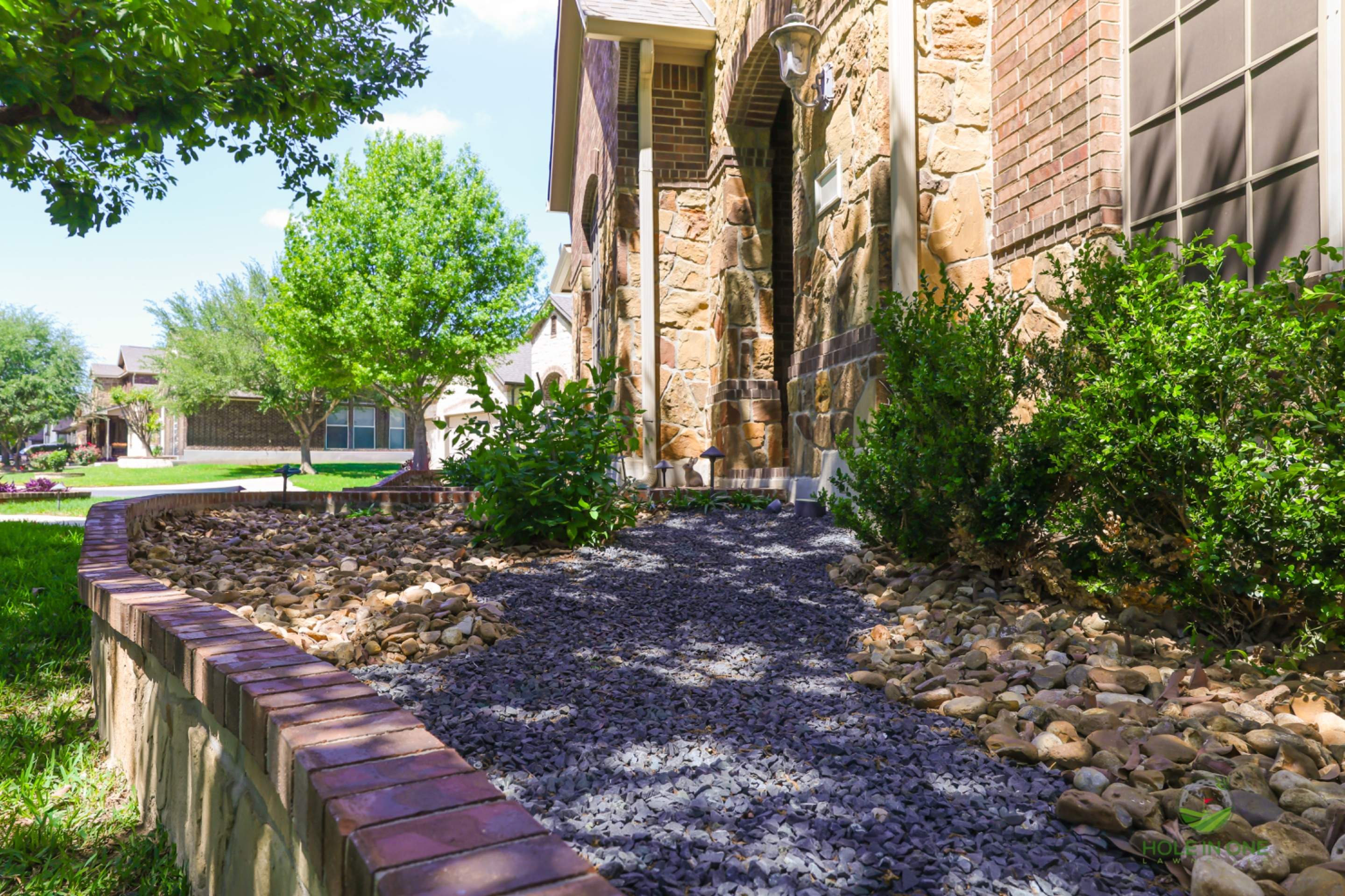 Belgard Paver Walkway, Rock Beds & Wax Myrtles | Far West Side, San Antonio TX by Hole In One Lawns, LLC