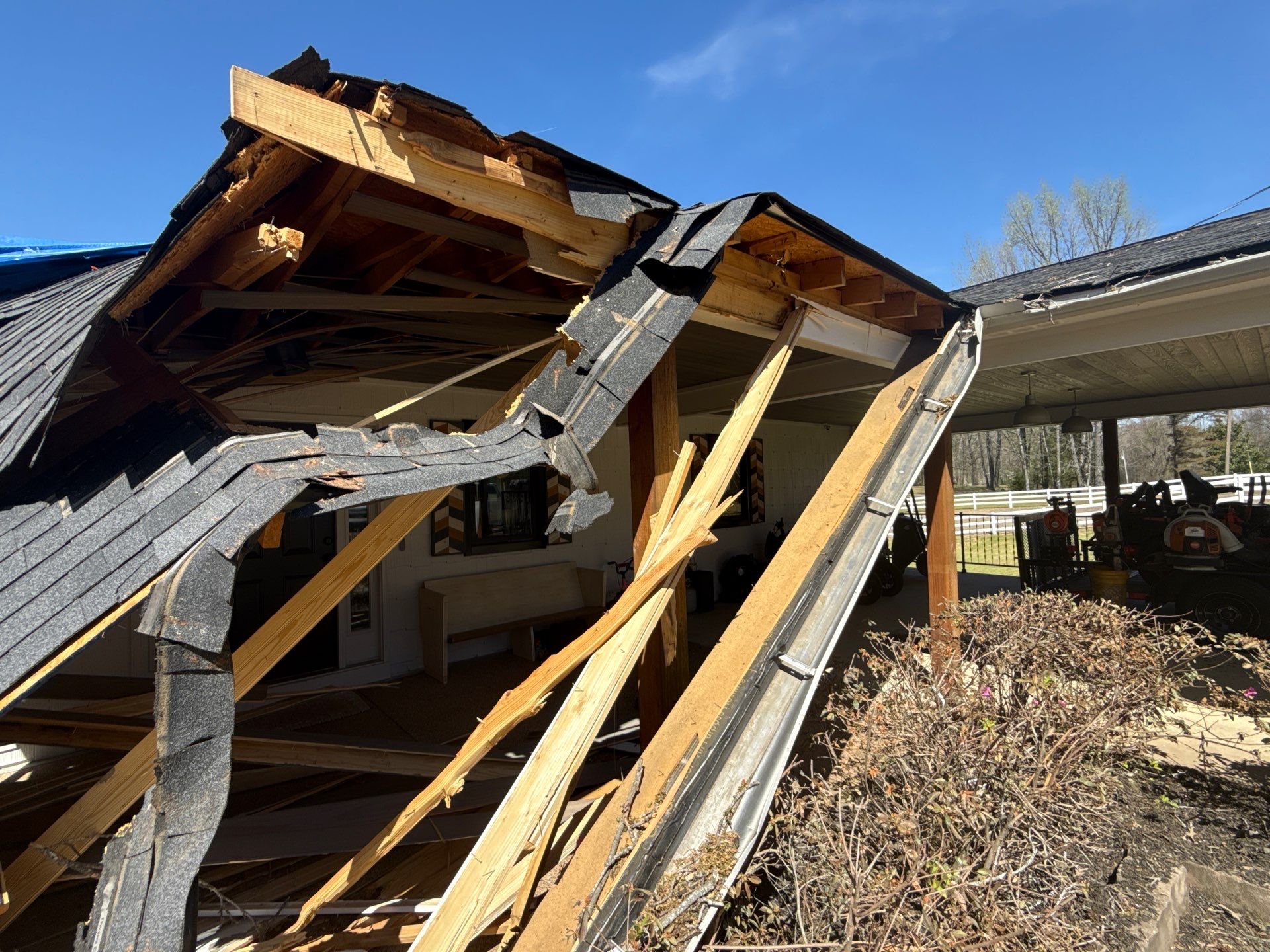 Structural Roof Restoration and Porch Repair in Hernando MS by Revival Roofing Services
