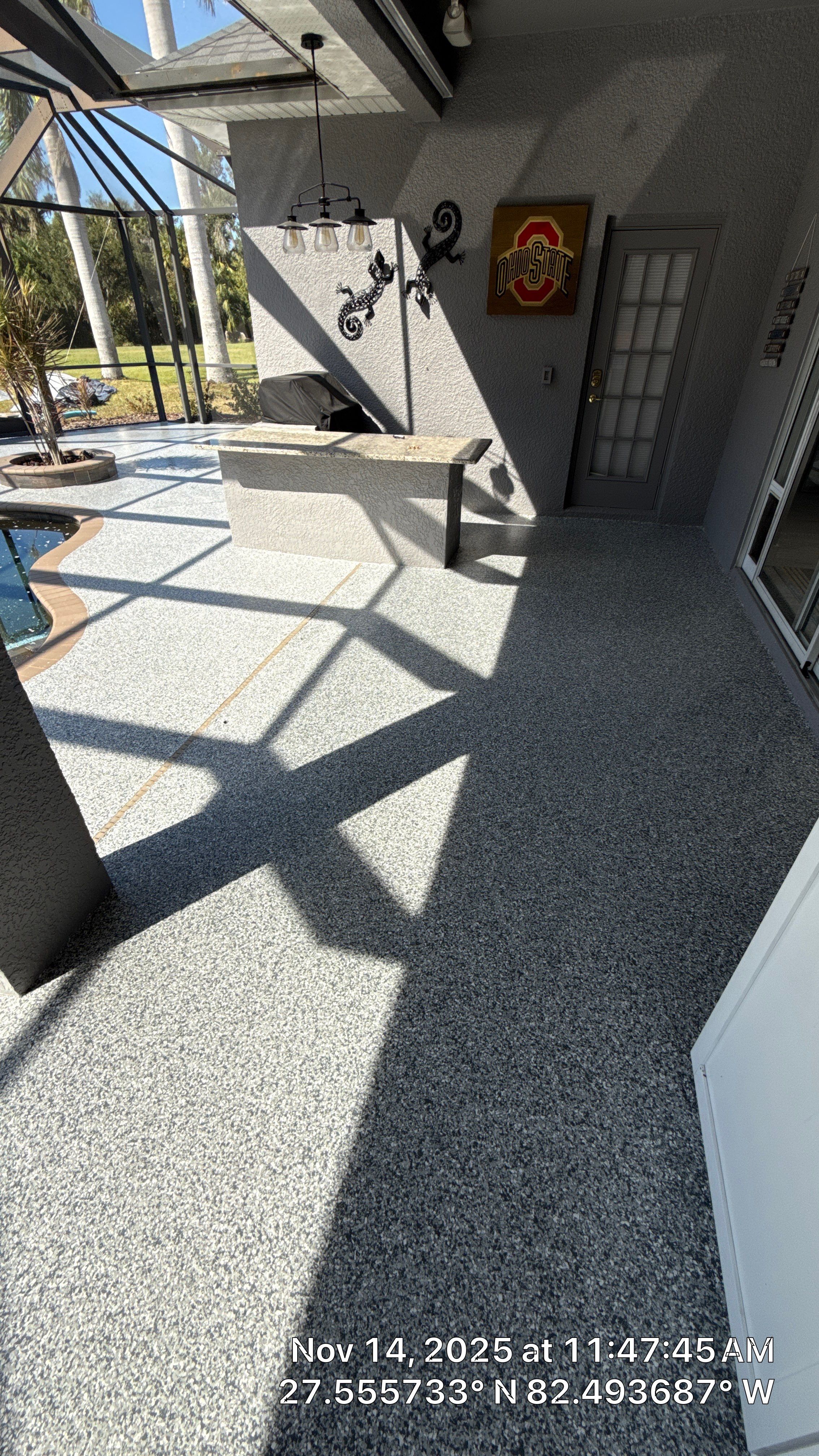 Total Pool Deck Transformation: 'Gravel' Flake System for Safety & Style by Performance Floors & Coating