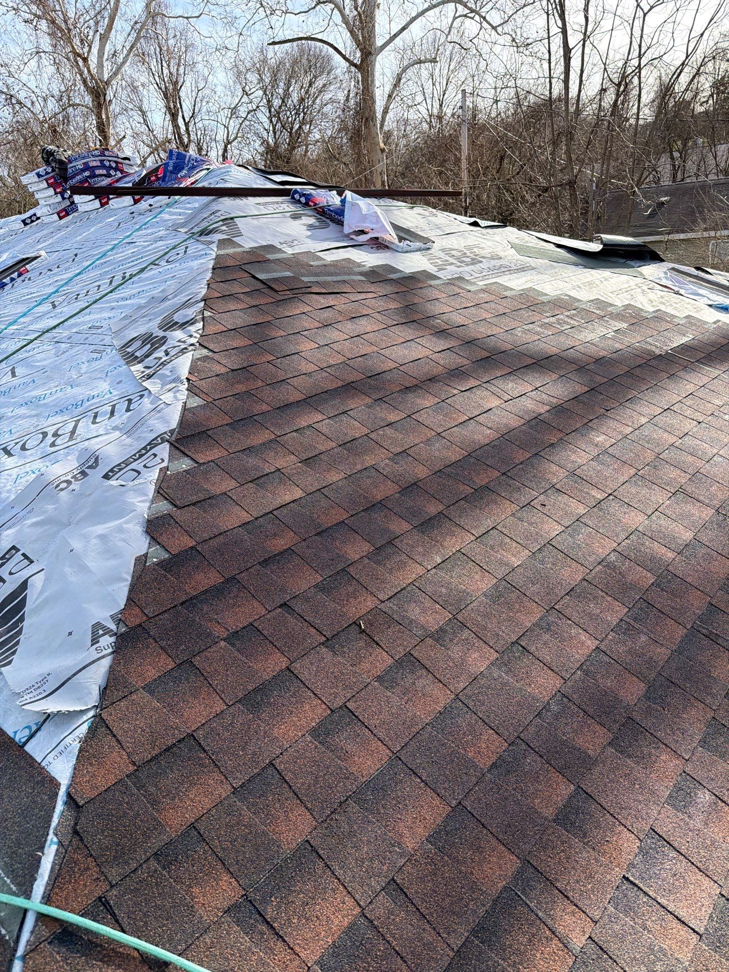 Residential Roofing Installation using GAF TImberline HDZ Hickory by Rainstoppers Roofing