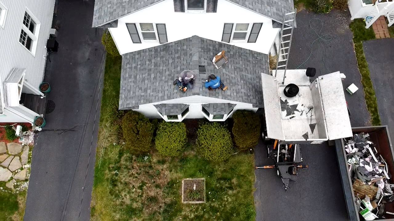 Residential Roofing Installation using Owens Corning Duration Slatestone Gray by A Plus Exterior