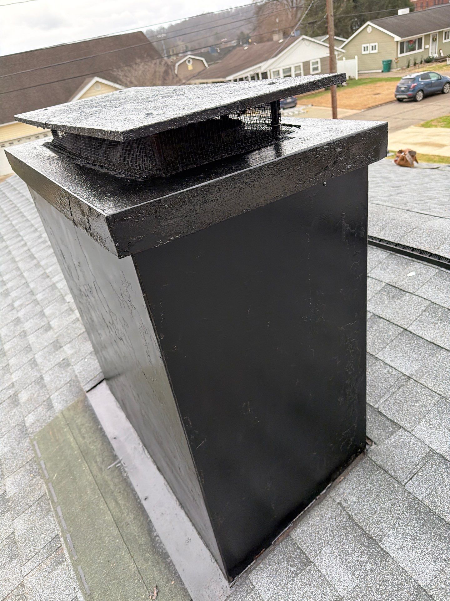 Residential Roofing Installation using EPDM and GAF Timberline HDZ Hickory by Rainstoppers Roofing