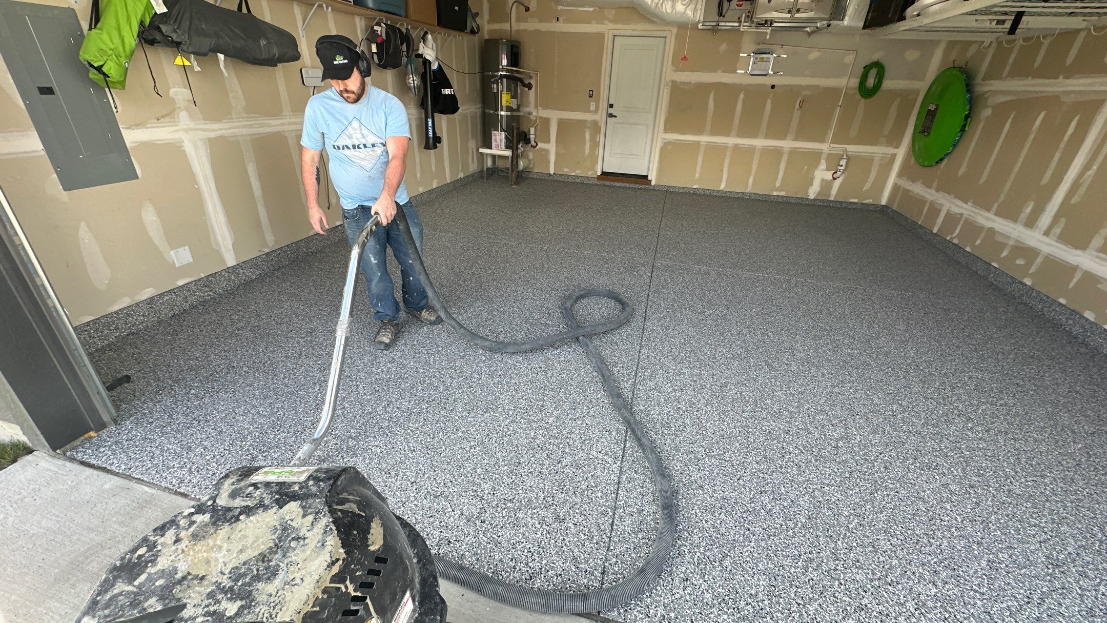 Garage Transformation using Smoke by Croc Coatings, LLC