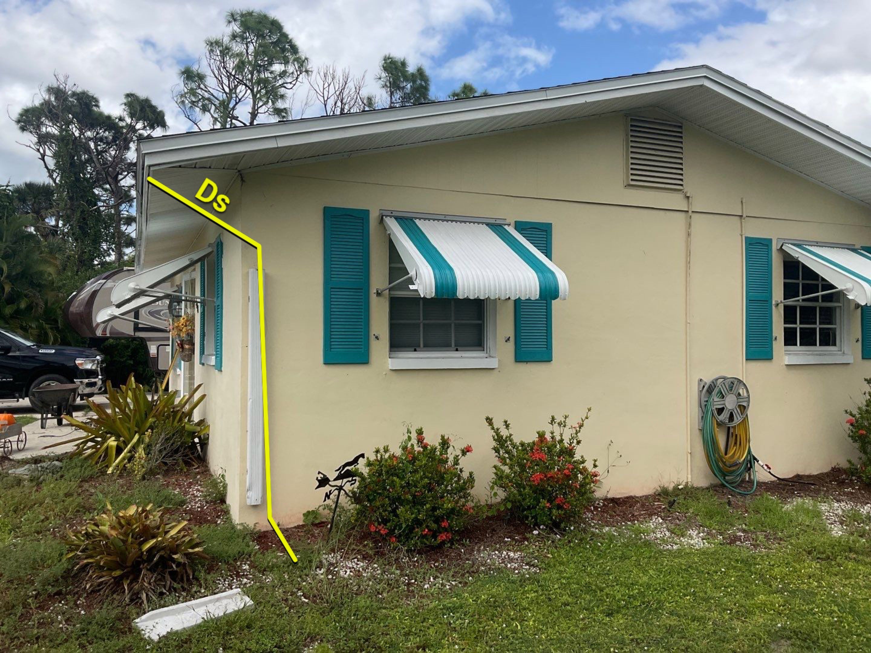 3x4 Downspouts and Seamless Gutters for Coastal Homes in St James City FL by Gutter Professors