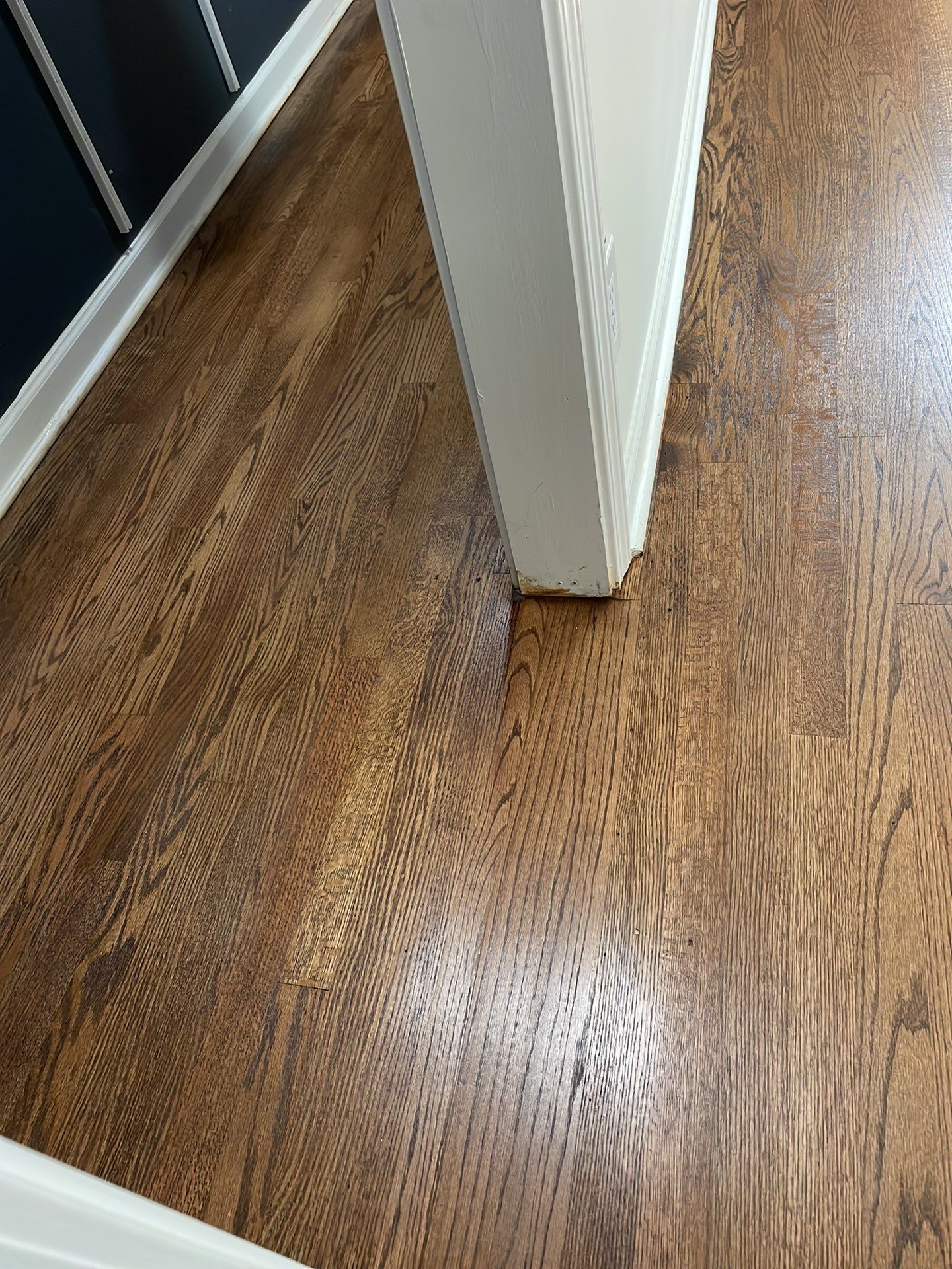 Red Oak refinish with Provencial stain by Footprints Floors of East Atlanta