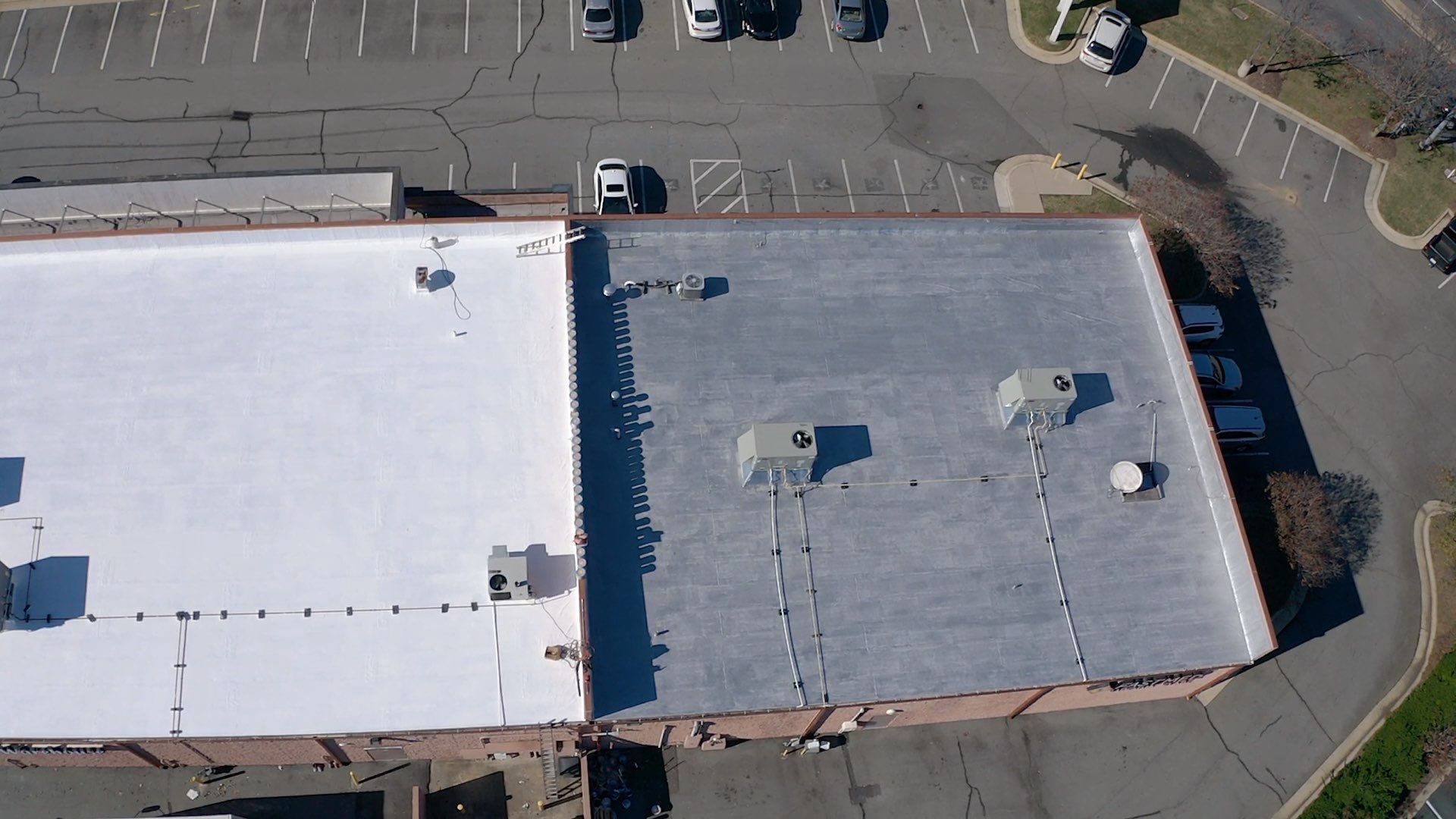 Commercial Coating using Poly Urerthane and Silicone Coating by Just In Time Roofing and Restoration