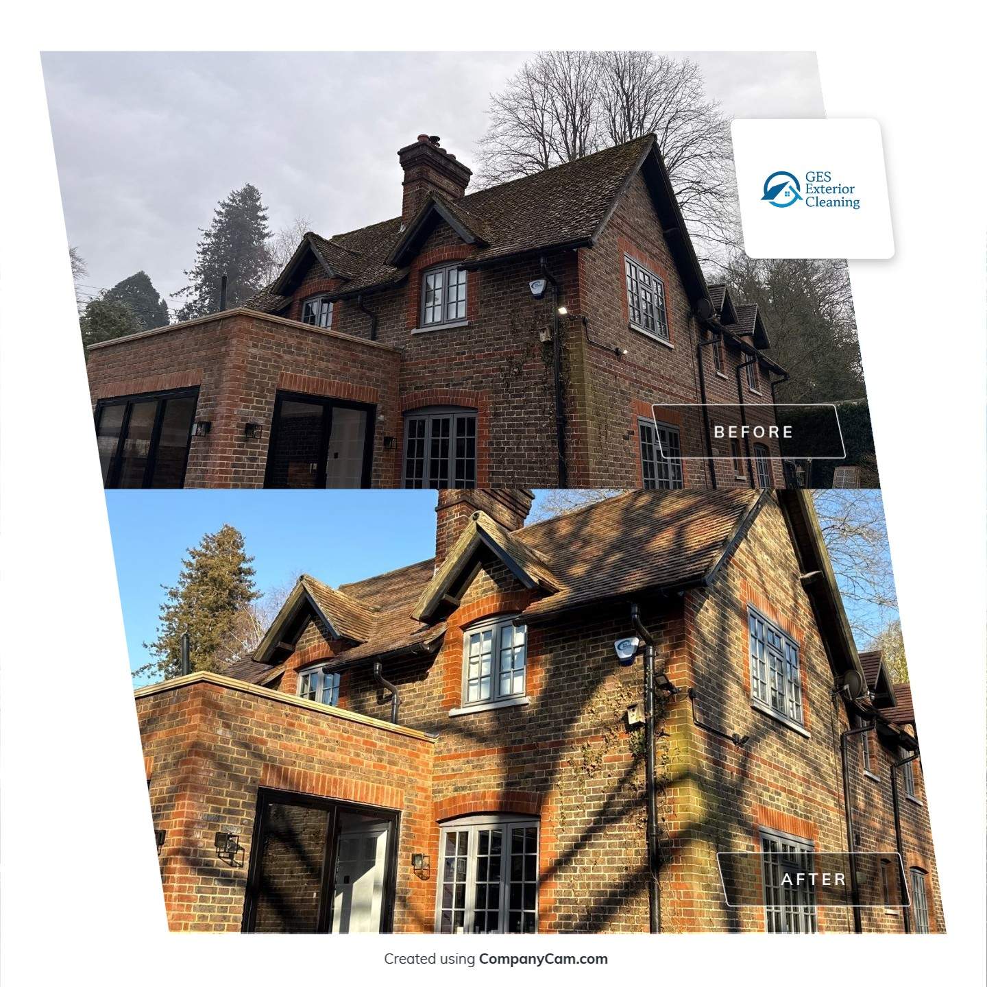 Roof Clean  - Moss Removal - Gutter Clean using Honda 15lpm Low Pressure Washing Machine by Ges Exterior Cleaning ltd