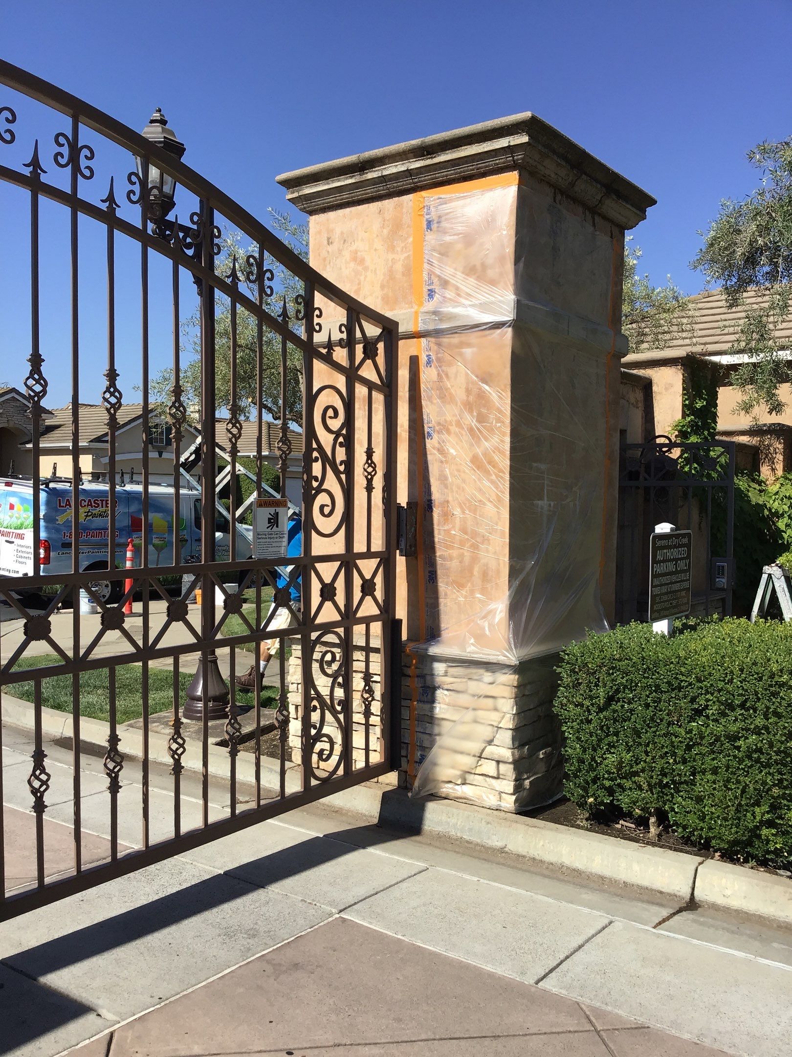 Exterior Painting Iron Gates in Modesto by Lancaster Painting
