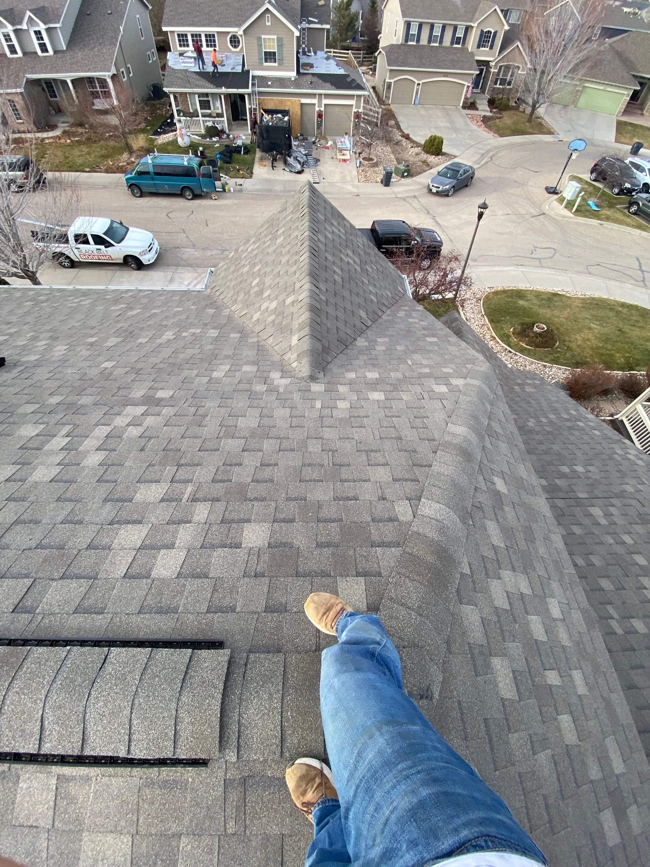 Resdiental Hail Damage Roof Replacement using Atlas Pinnacle Class 4 Impact Resistant "Weathered Wood" color by Black Belt Roofing