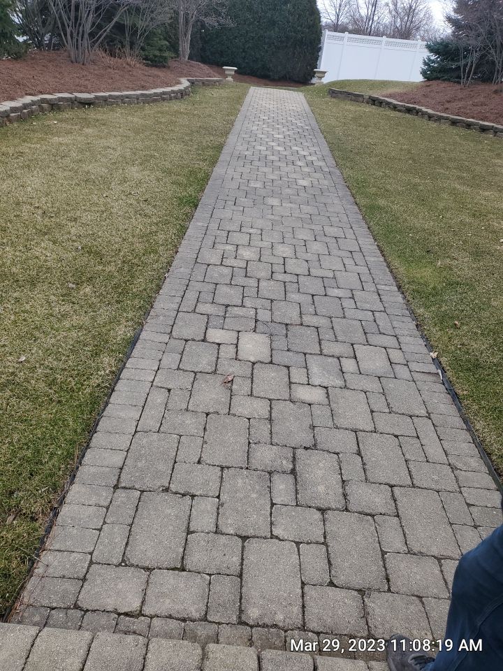 Wheaton, IL brick paver cleaning. by Northern Power Washing LLC.