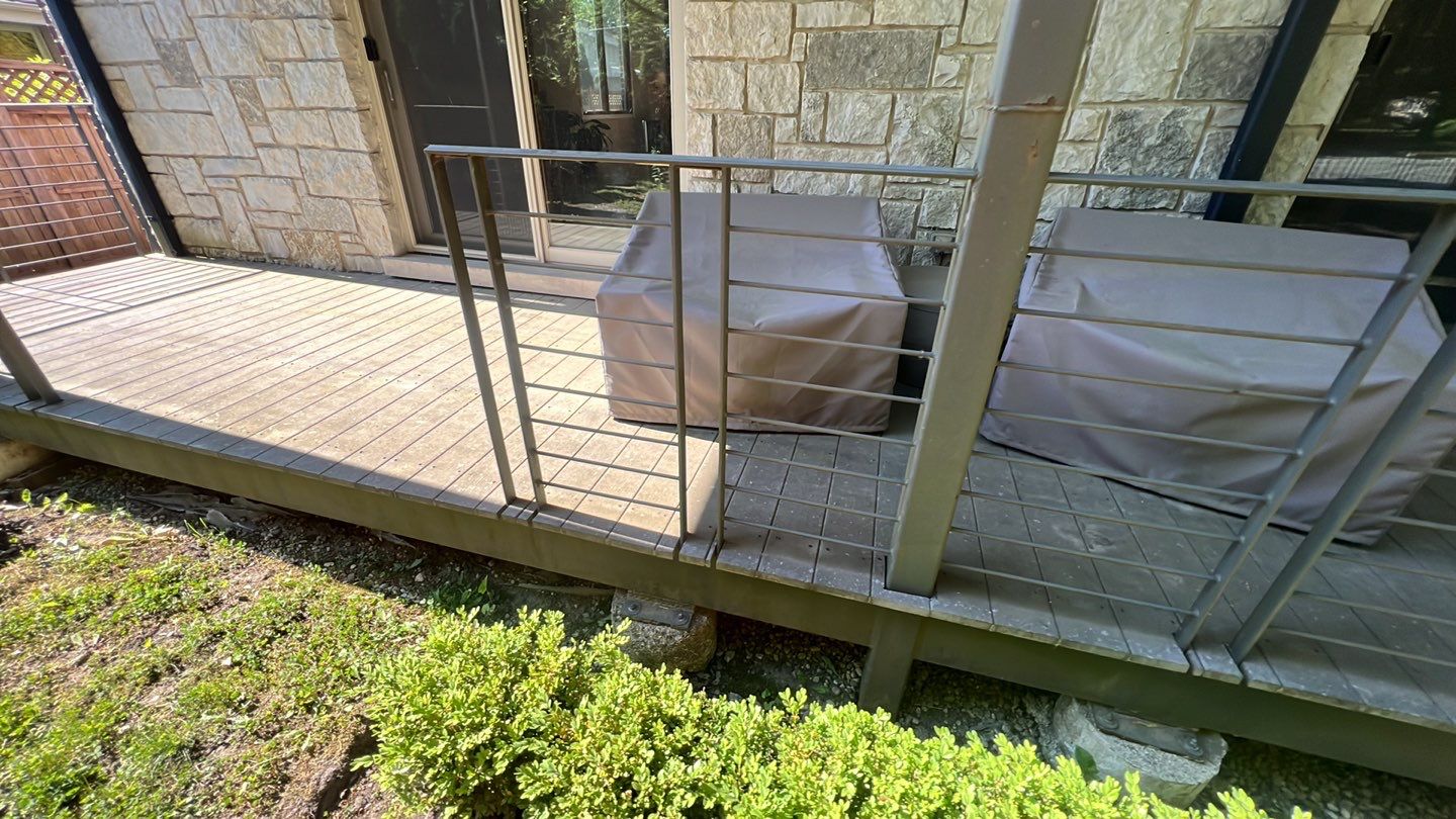 Highland Park, IL Bluestone, concrete,  Trex deck cleaning by Northern Power Washing LLC.
